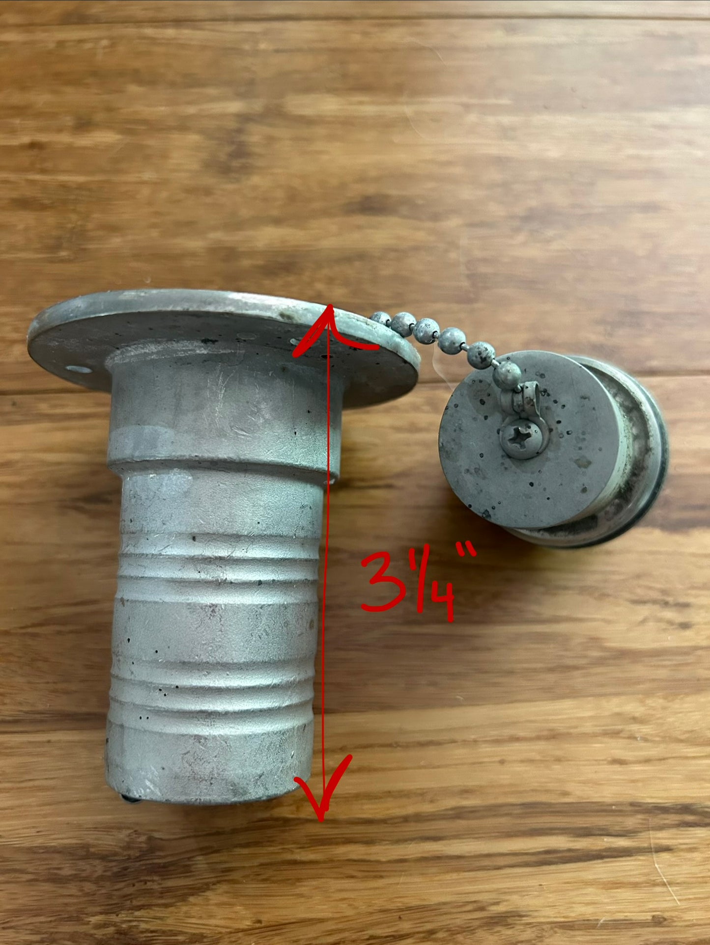 Aluminum water Fill Deck Fitting w/ Threaded Cap