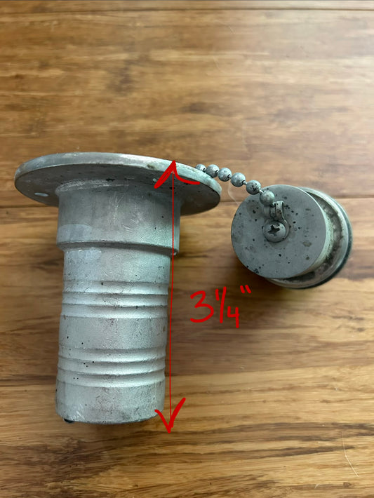 Aluminum water Fill Deck Fitting w/ Threaded Cap
