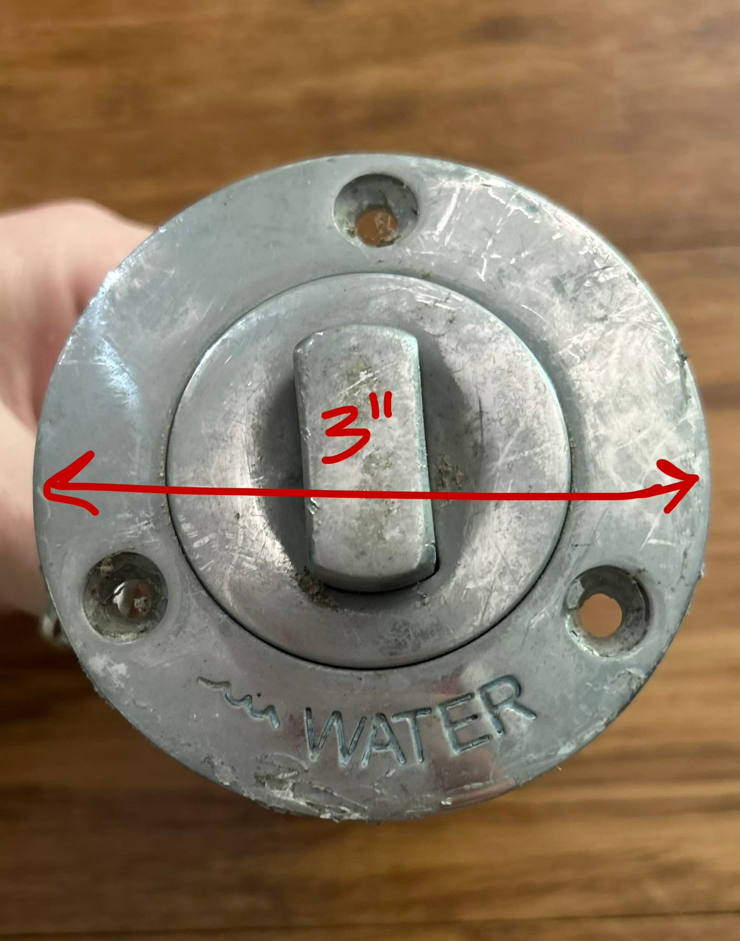 Aluminum water Fill Deck Fitting w/ Threaded Cap
