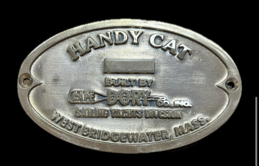 Cape Dory Handy Cat Builders Plate