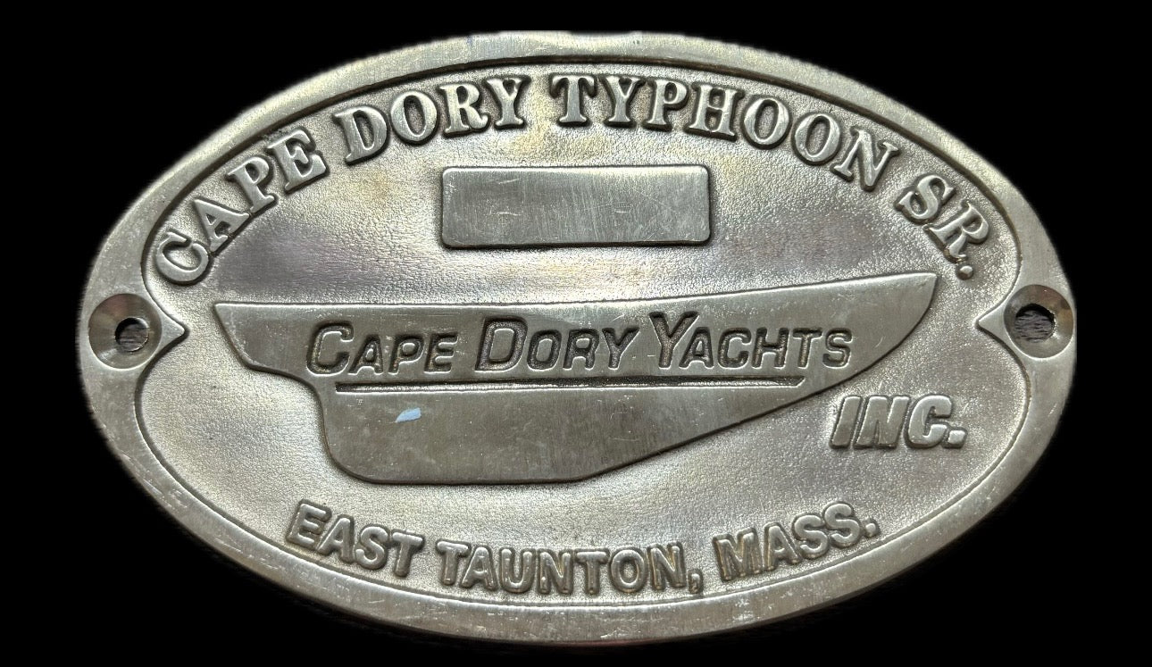 Cape Dory Typhoon SR. Builders Plate