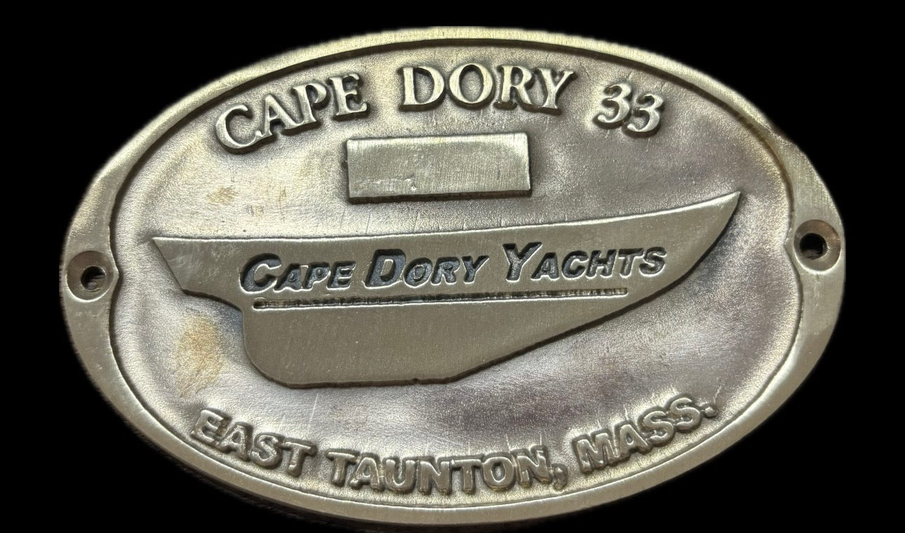 Cape Dory 33 Builders Plate