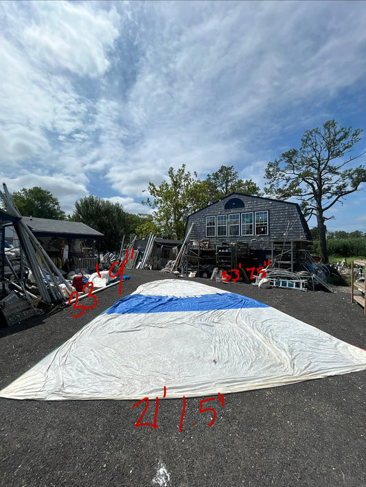 Shields Sails Symmetrical Spinnaker Sail Blue White 33’7” x 21’1” Sail #23896