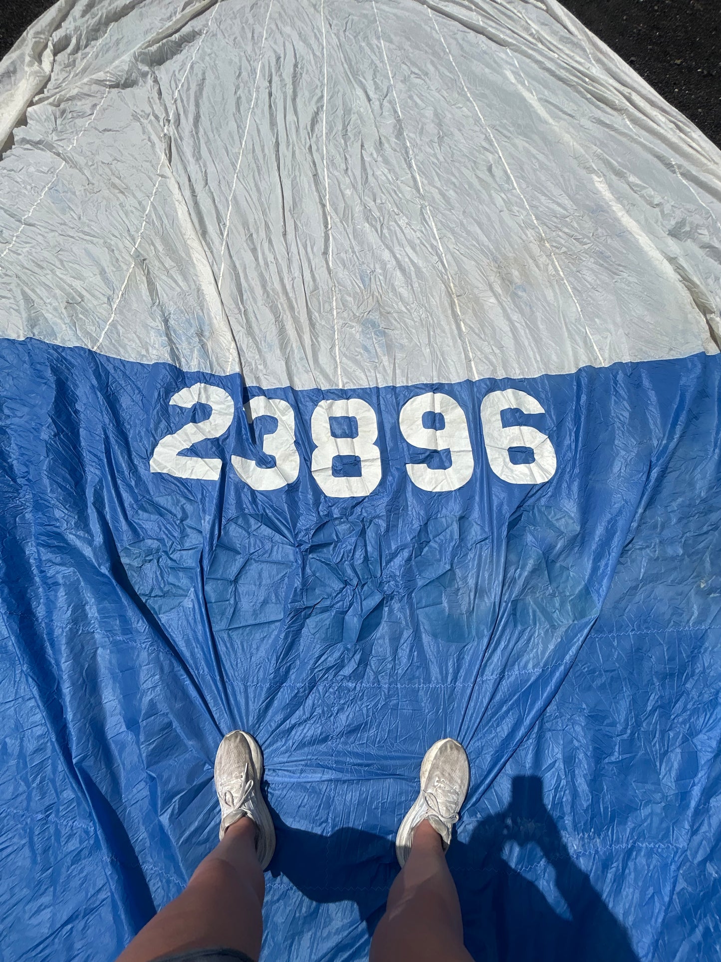 Shields Sails Symmetrical Spinnaker Sail Blue White 33’7” x 21’1” Sail #23896