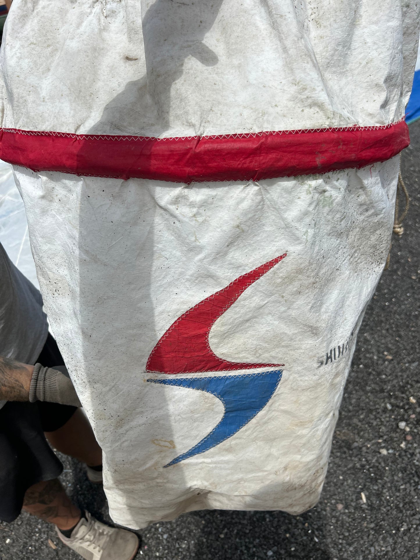 Shields Sails Symmetrical Spinnaker Sail Blue White 33’7” x 21’1” Sail #23896
