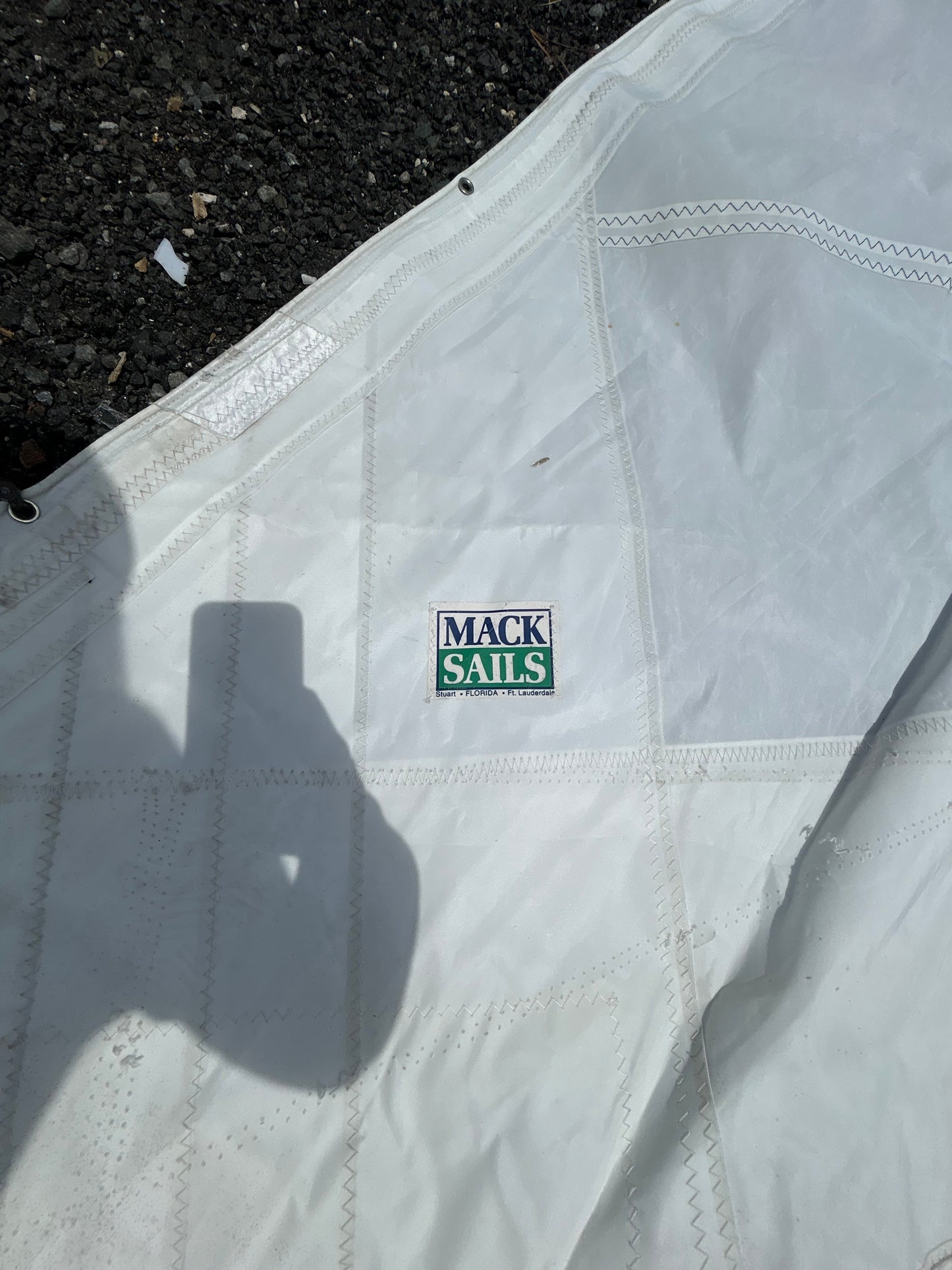 Mack Sails Working Jib Sail 38’3.5” Luff x 14’4” Foot Dacron w/ Bronze Tack Shackle
