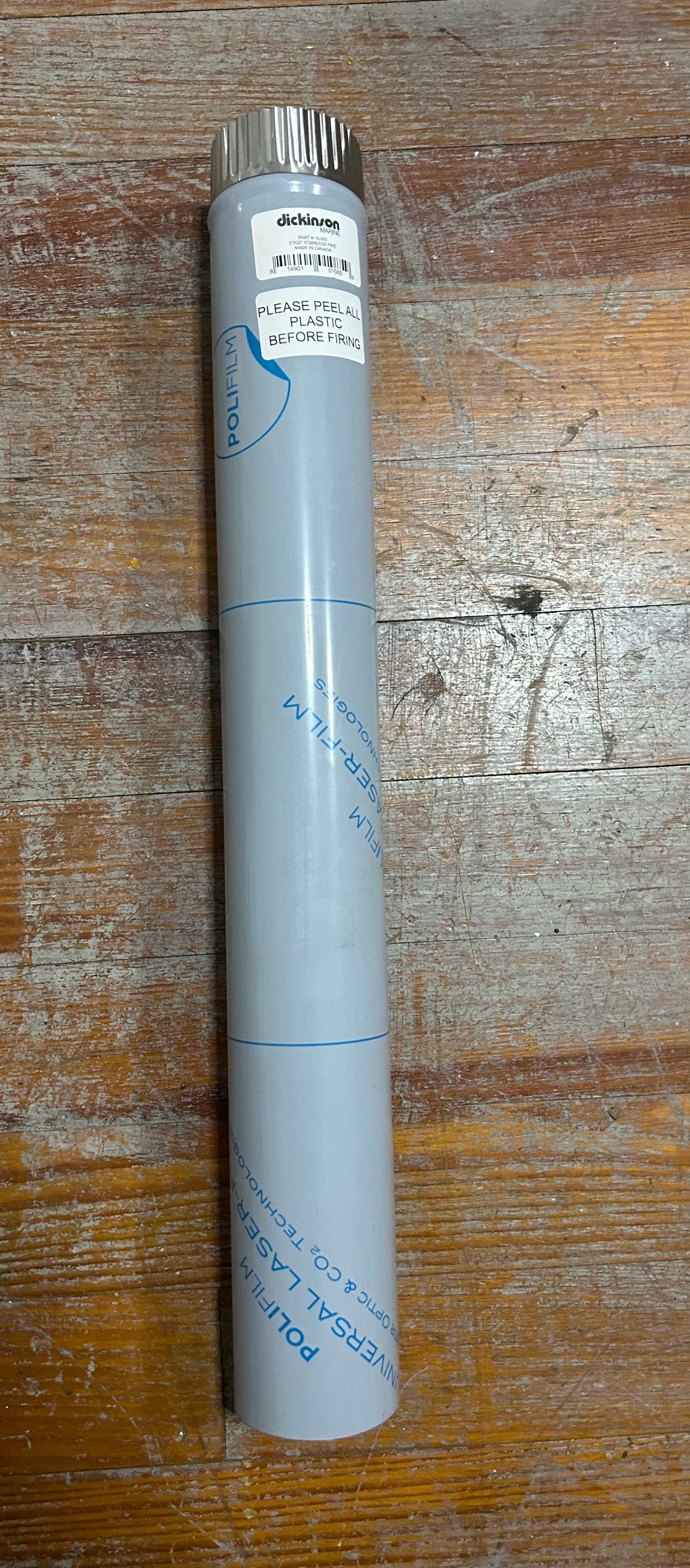 Dickinson Marine 16-000 3” x 22” Stainless Steel Stove Chimney Pipe New