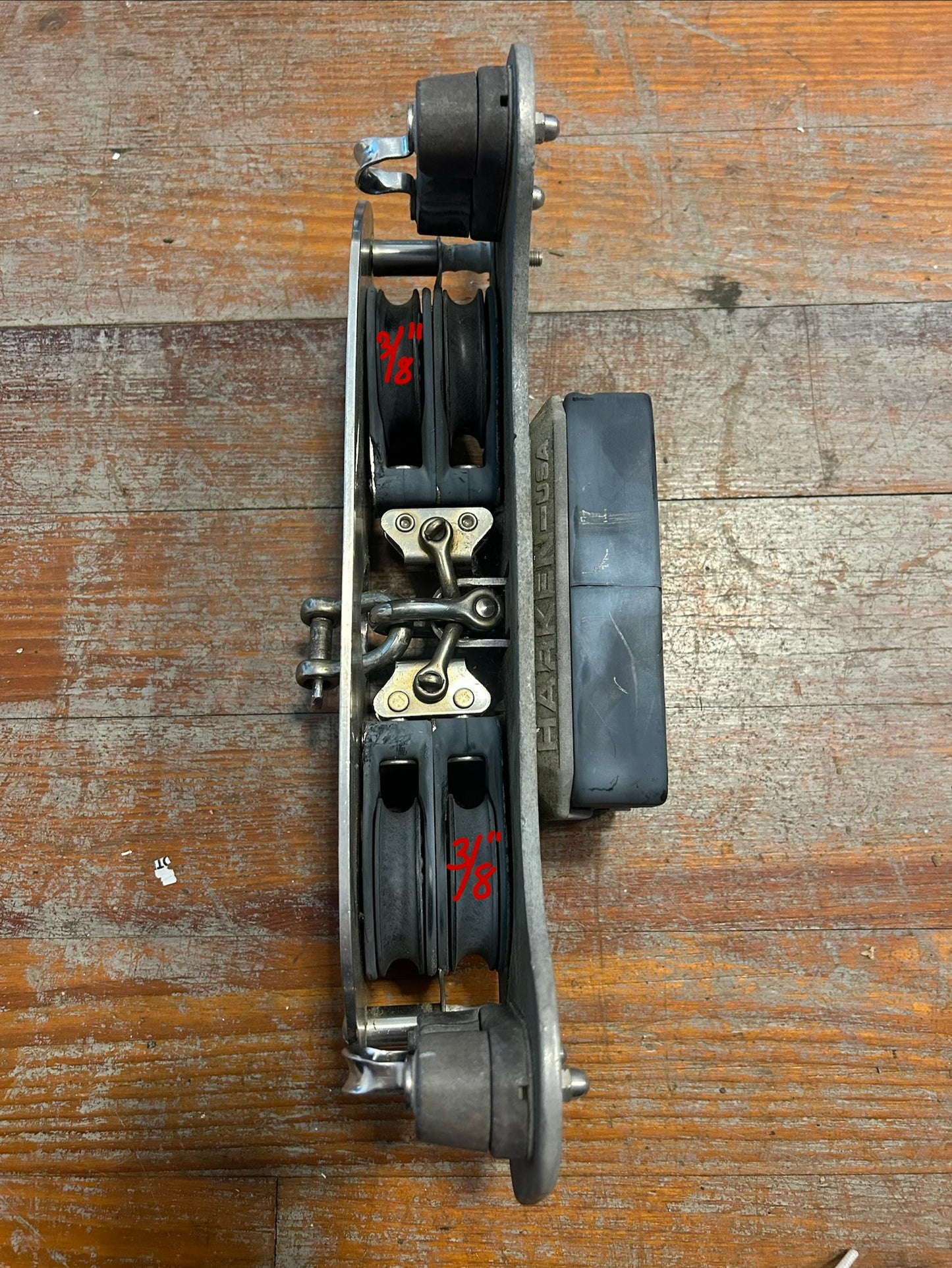 Harken Adjustable Genoa Lead Car  Assembly 1-1/4” T-Track Dual Block