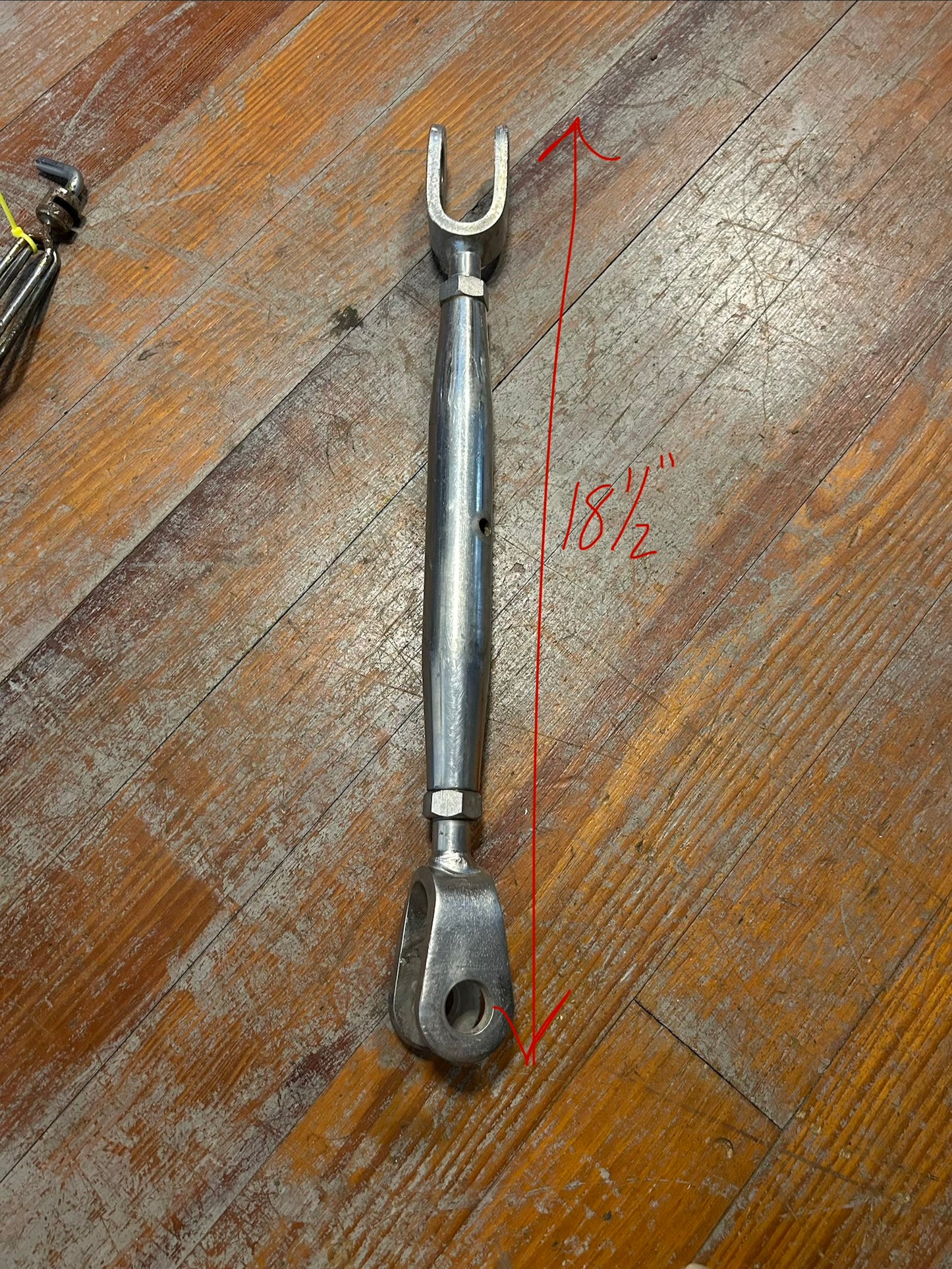Large 18-1/2” Stainless Steel Jaw & Eye Turnbuckle & Rigging 1-1/8” Jaw