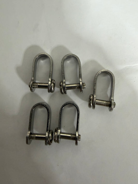 LOT OF 5 Stainless Steel Shackles - 1/8" Pin Diameter - NEW