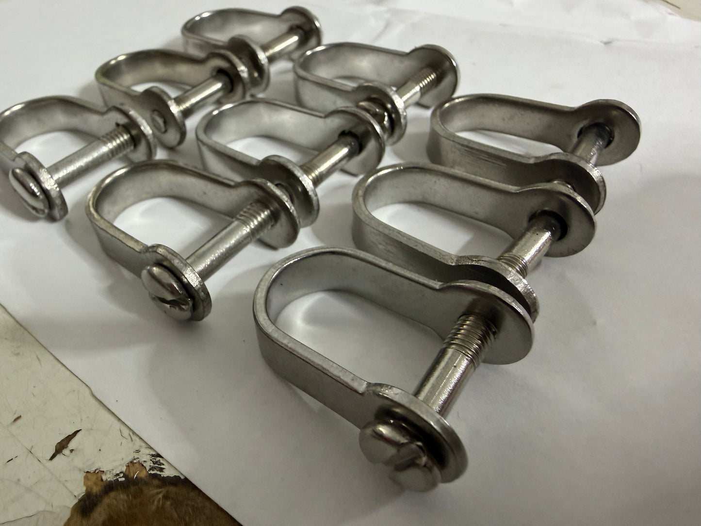 Lot of 9 Stainless Steel Shackles - 3/16" Pin Diameter