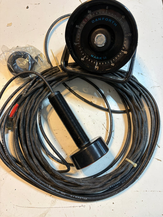 Vintage Danforth Mark II Depth Finder and Transducer
