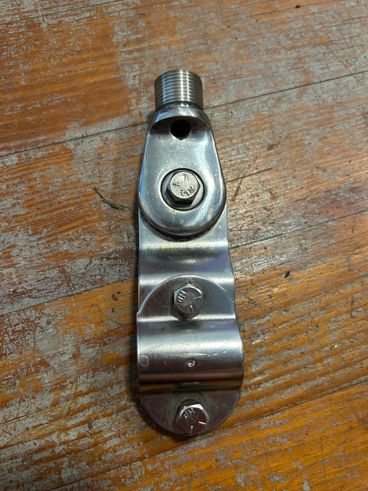 Stainless Steel Adjustable 7/8” Rail Mount w/ 1/2”-14 Male Thread Marine Antenna GPS