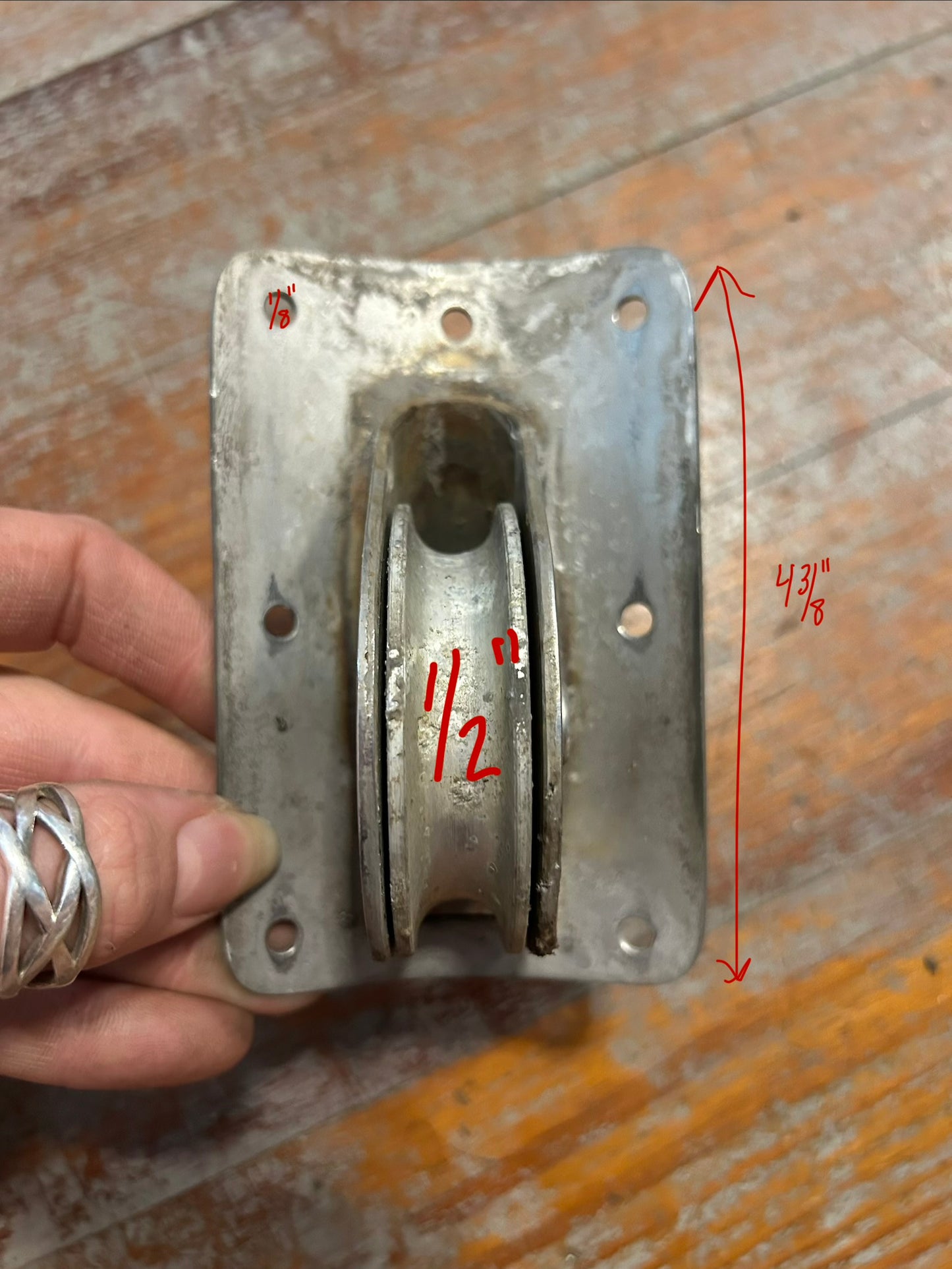 Stainless Steel Sailboat Deck Fairlead Turning Block Line Guide w/ 1/2” Sheave