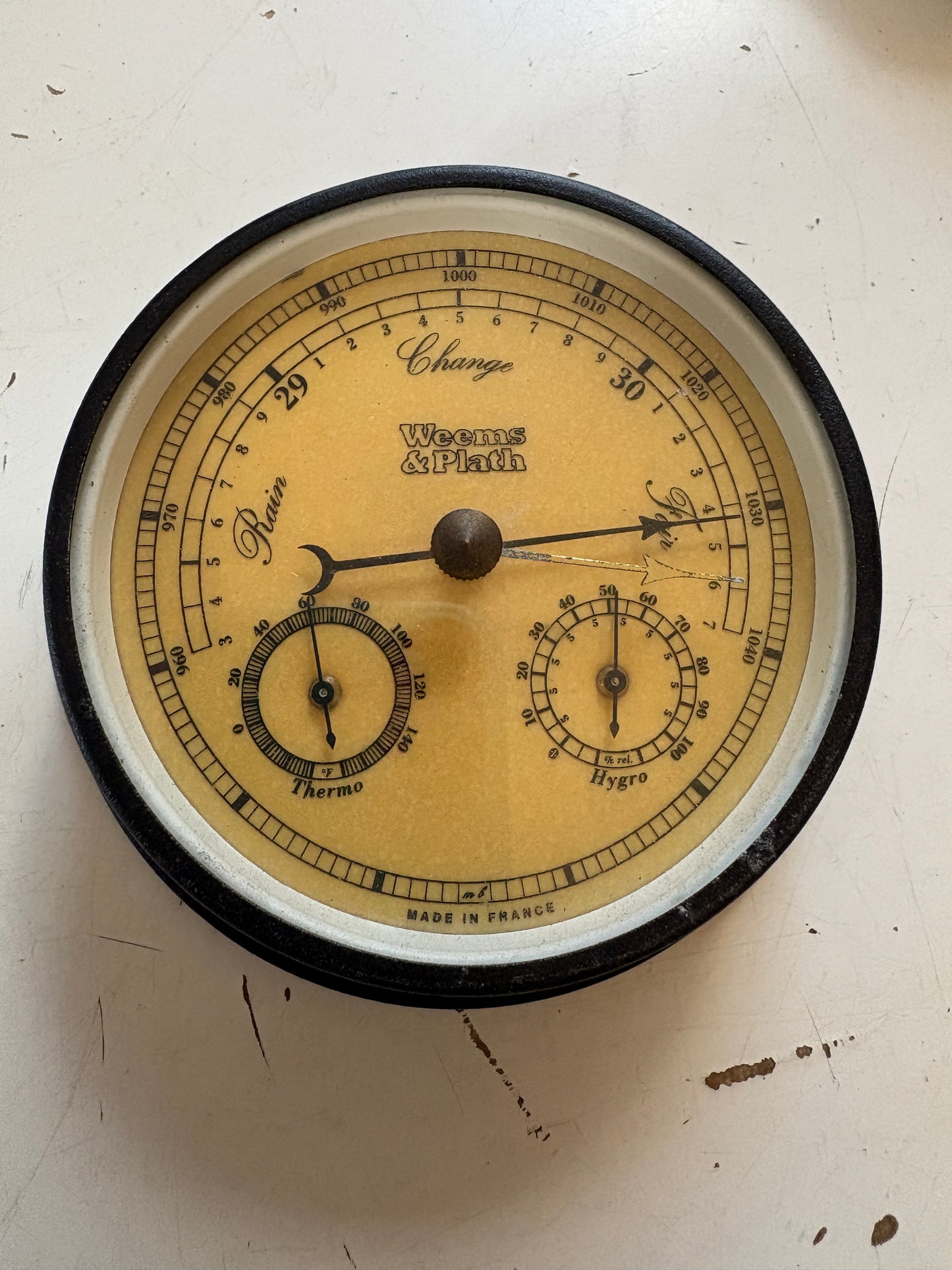 Weems and Plath Black Plastic Barometer