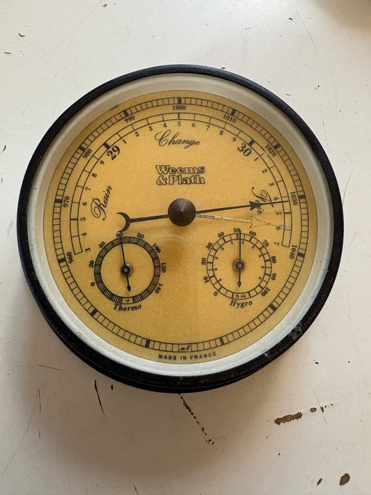 Weems and Plath Black Plastic Barometer