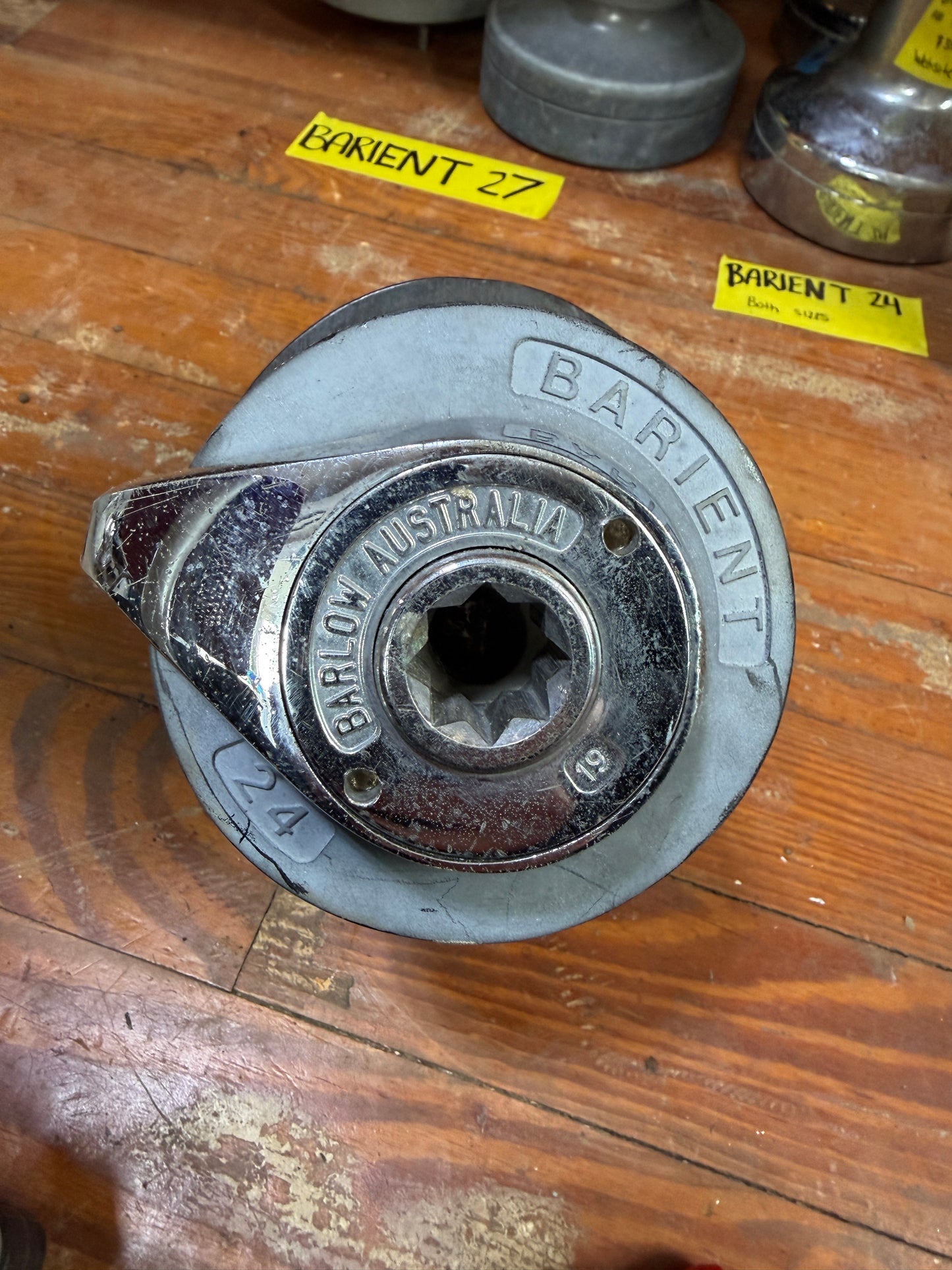 Barent 24 Single Speed Self Tailing Winch ON Brass Combing Bracket