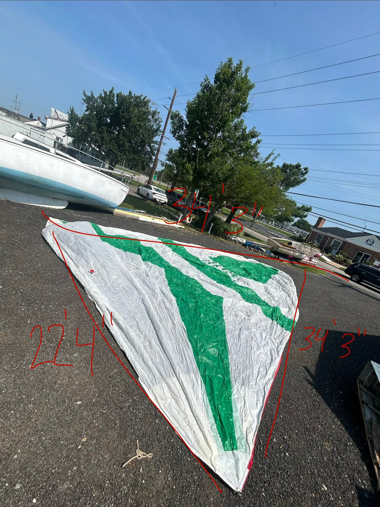 Sobstad Symmetrical Spinnaker Sail 34’3” Luff x 22’4” Foot Racing Sail #31189