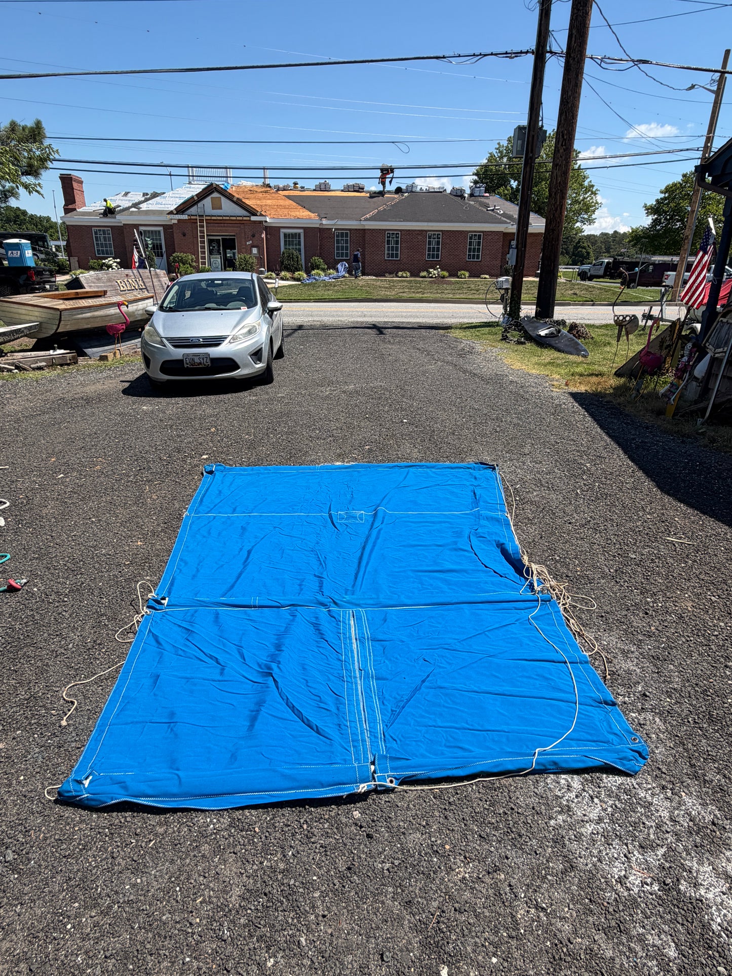 Pacific Blue Canvas Boom Tent - 10' Length x 7'7" WIDTH X 6'2" WIDTH - Downeaster 38