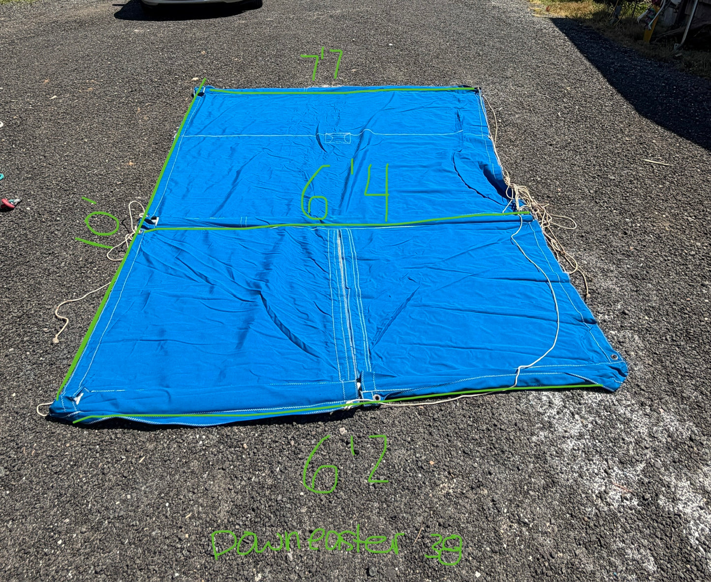 Pacific Blue Canvas Boom Tent - 10' Length x 7'7" WIDTH X 6'2" WIDTH - Downeaster 38