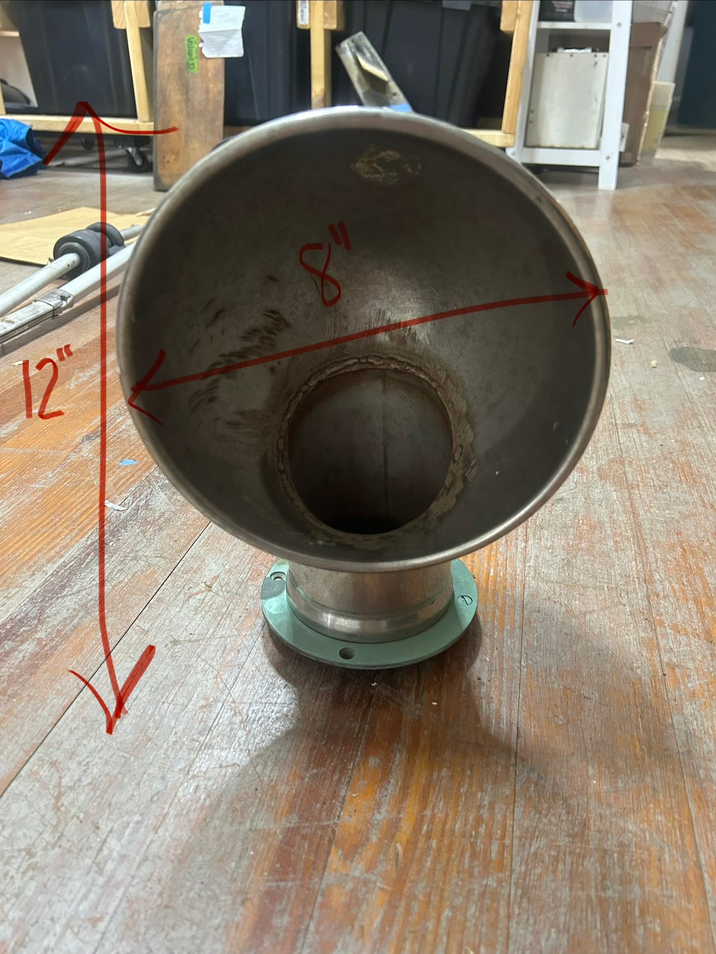 Large Stainless Steel Dorade Vent 8” x 12”- 4” Flange