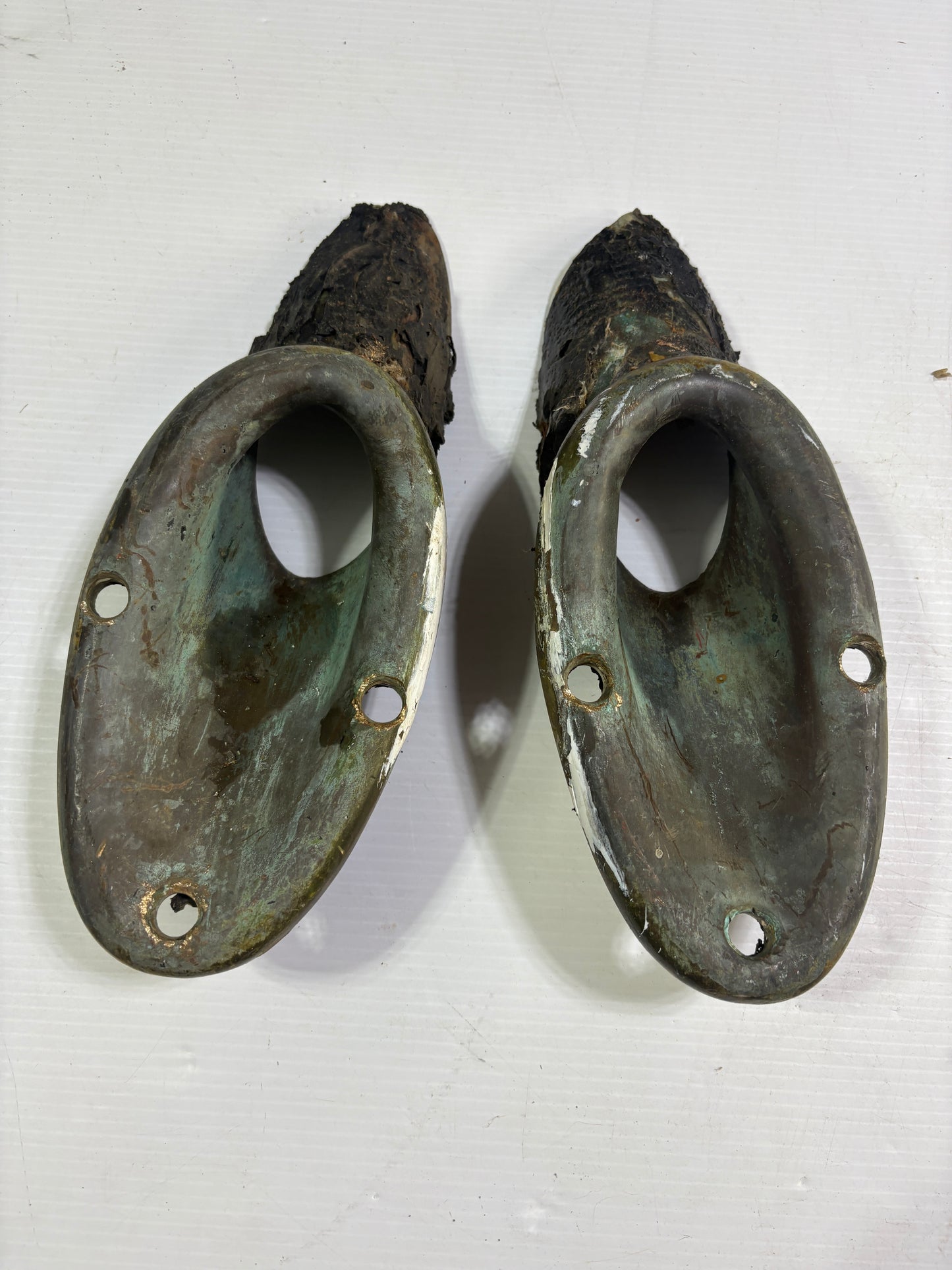 Vintage Bronze Angled Hawse Pipe Pair