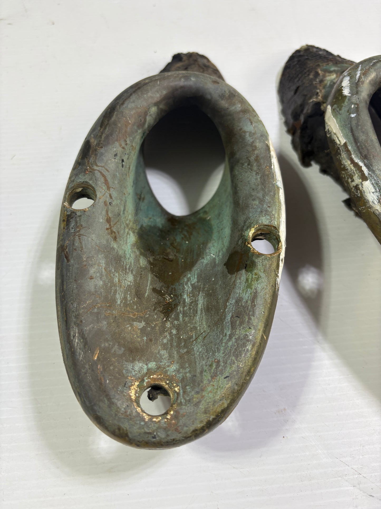 Vintage Bronze Angled Hawse Pipe Pair
