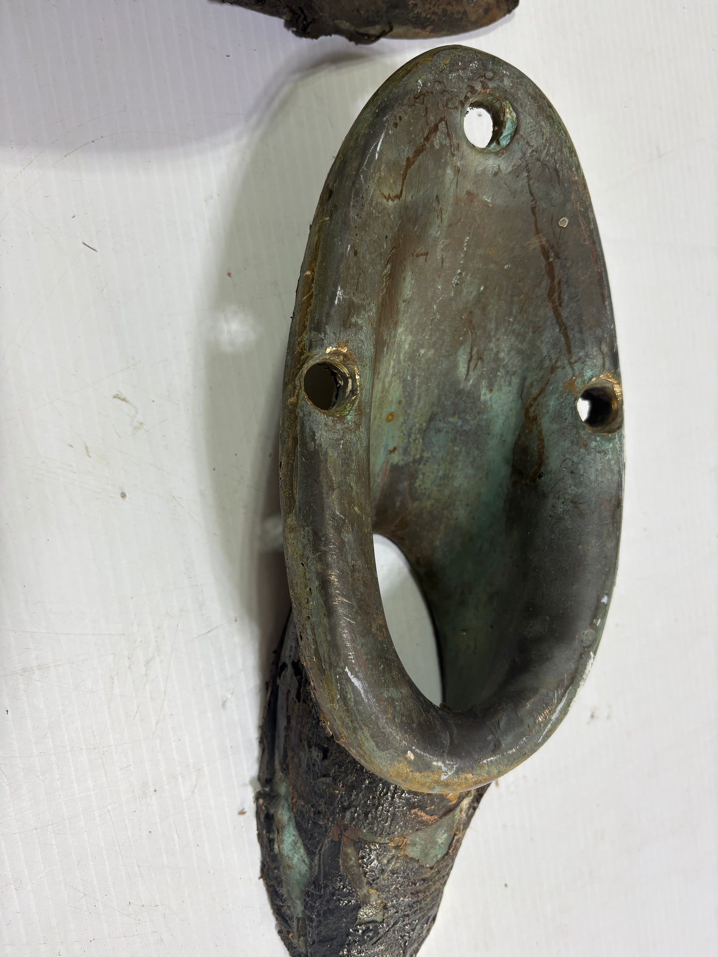 Vintage Bronze Angled Hawse Pipe Pair