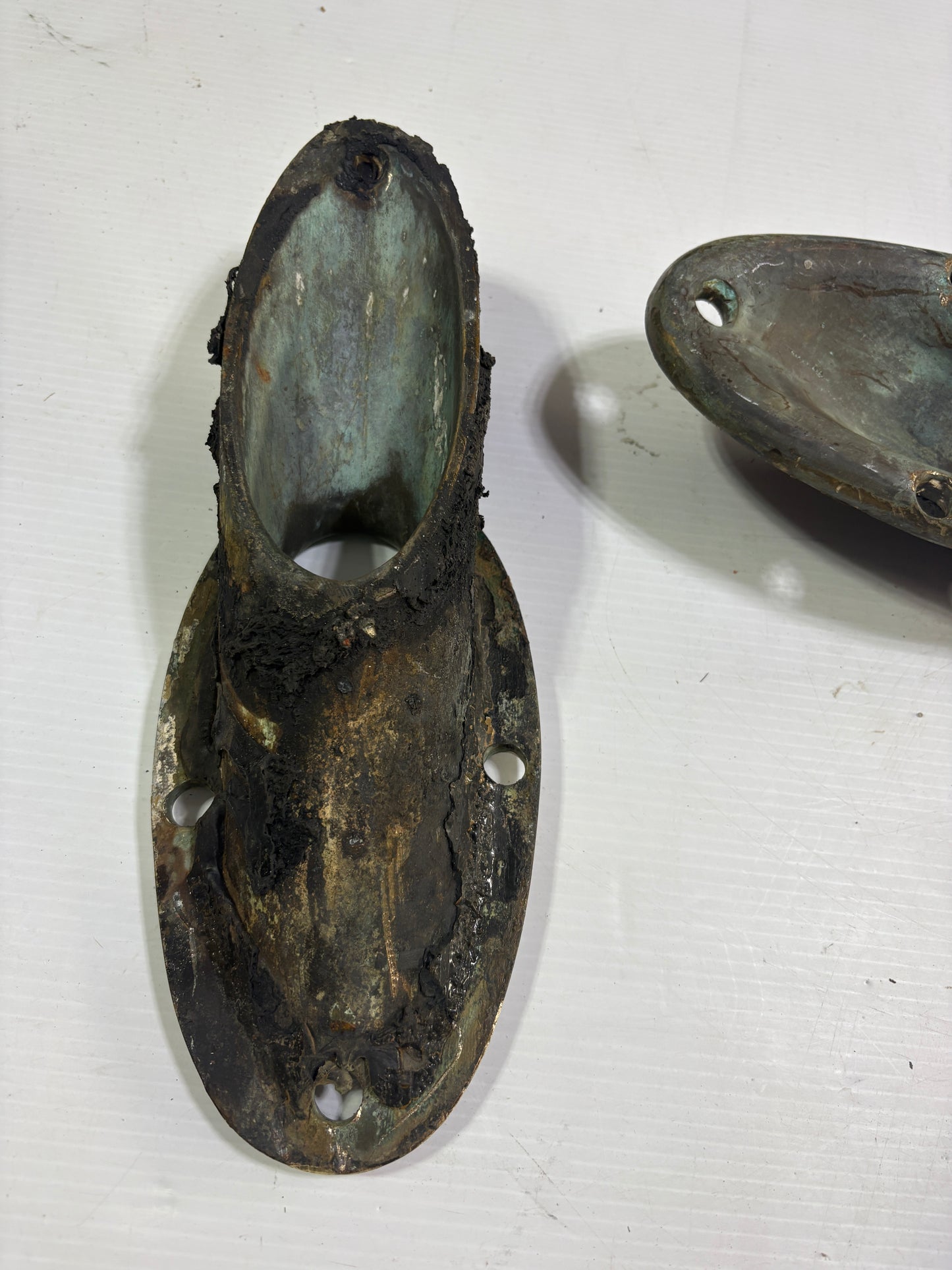 Vintage Bronze Angled Hawse Pipe Pair