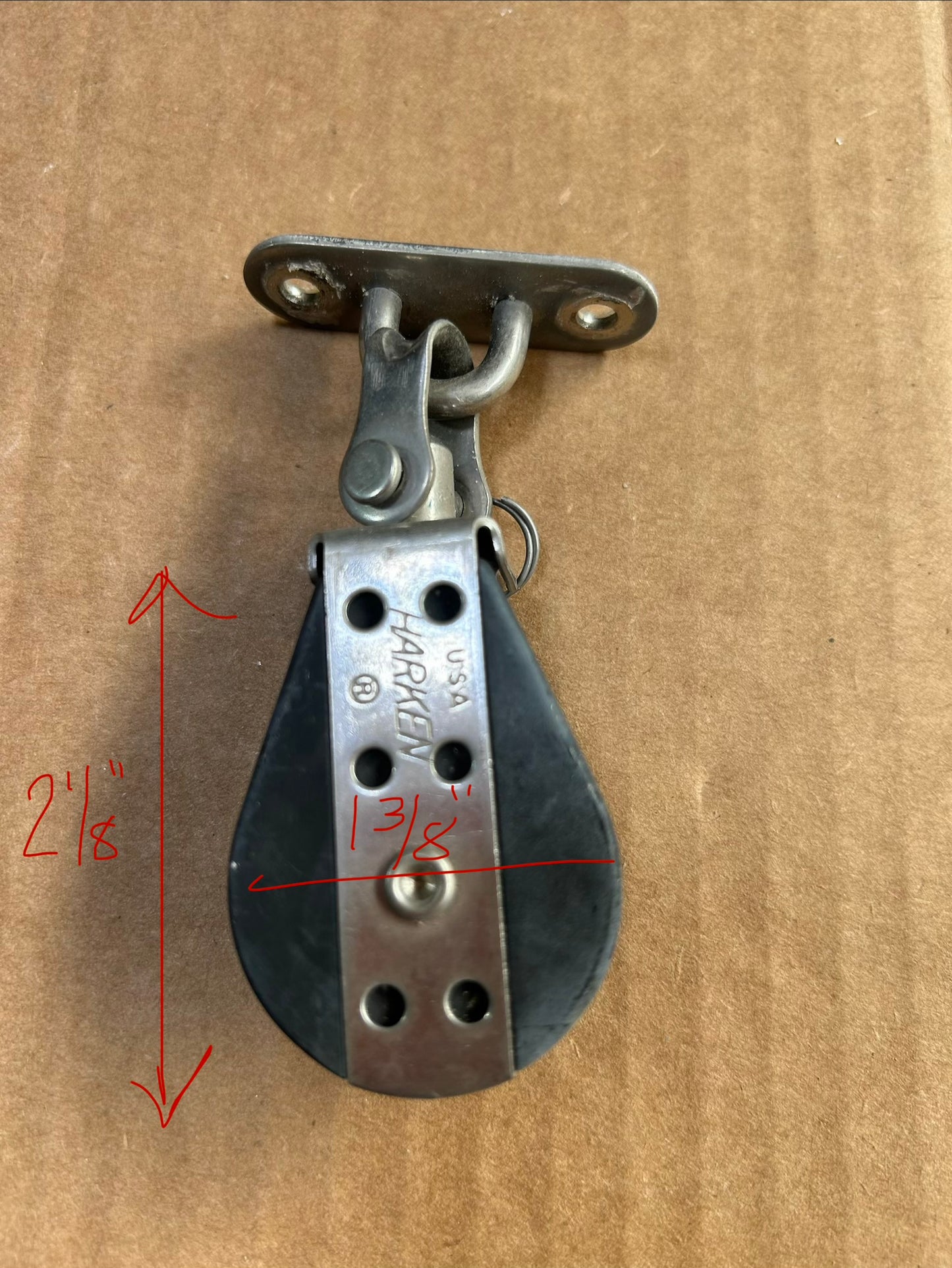 Harken Swivel Cheek Block w/ Mounting Plate 1 3/8” Sheave