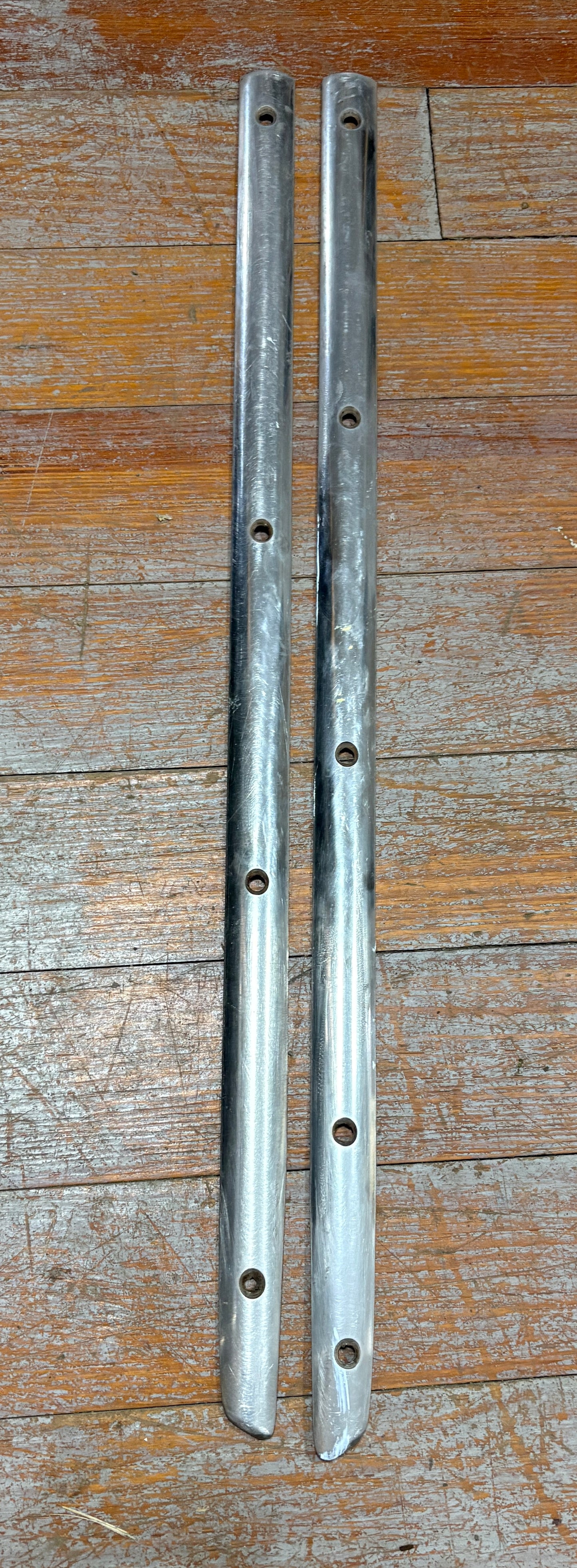 Curved Stainless Rub Rail Guide PAIR (24 and 23 1/2" long)