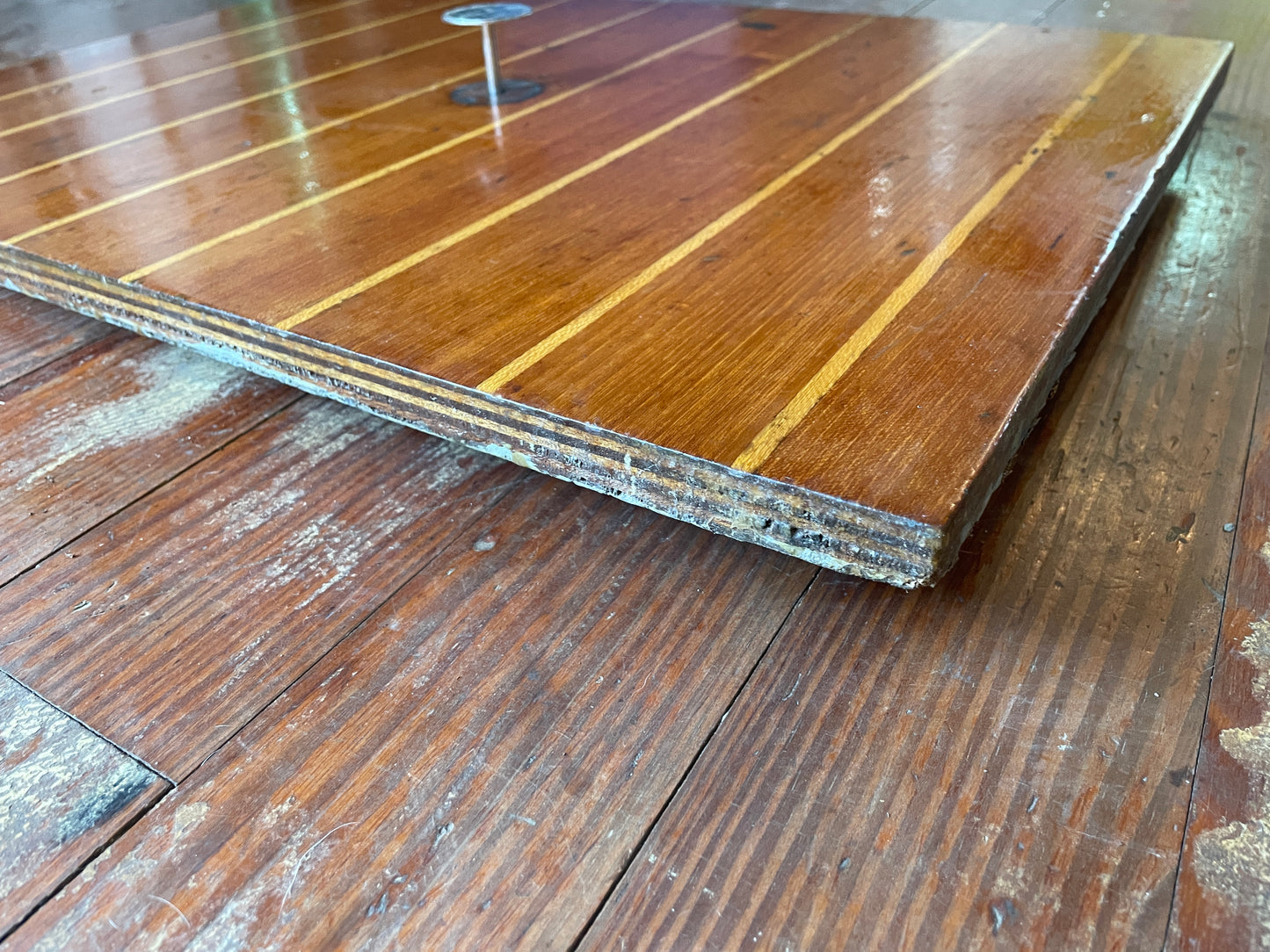 Camper Nicholson 40 Teak & Holly Floor Board - 22 3/4” Long x 16 1/4” Wide x 3/4” Thick