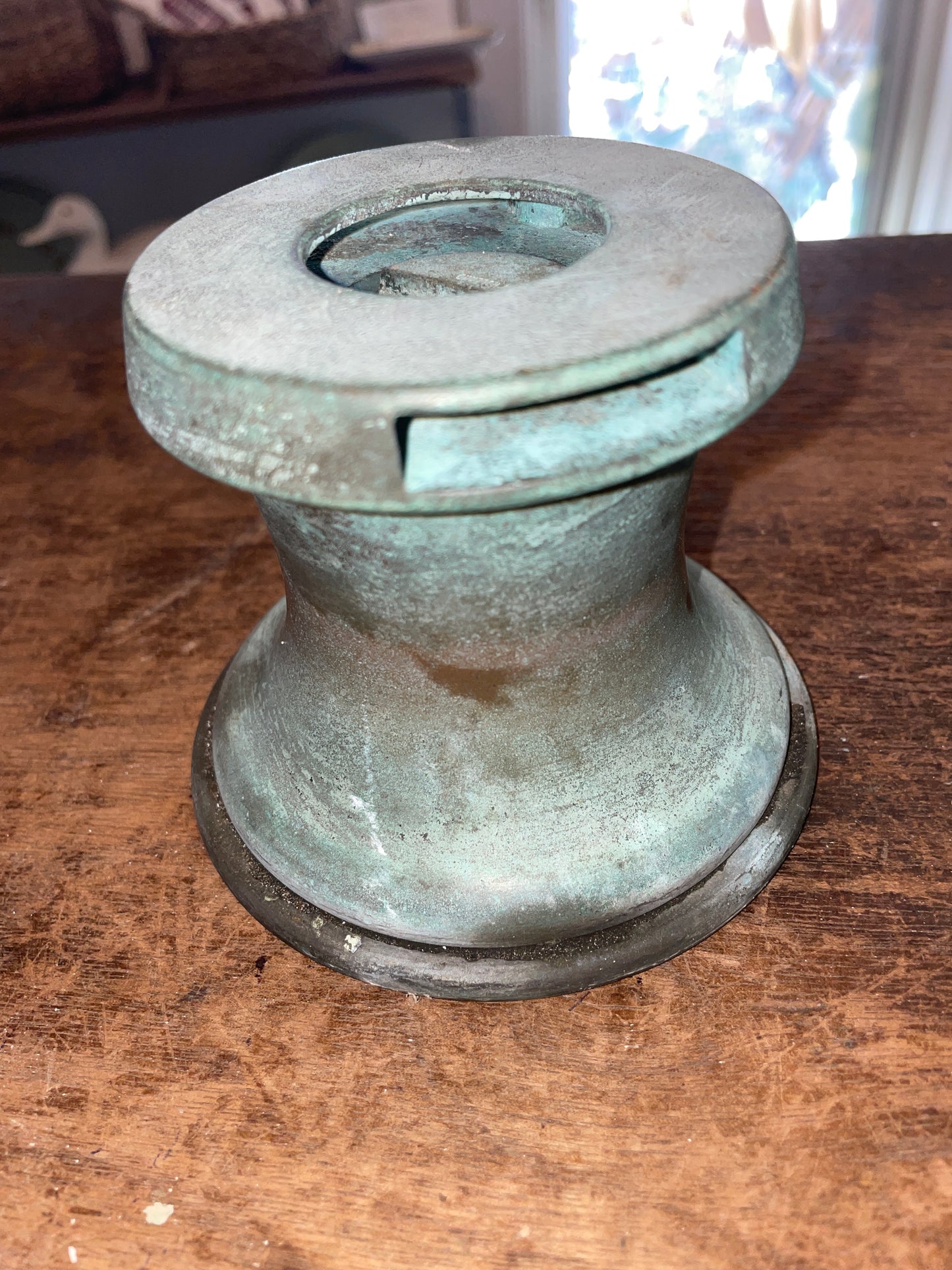 Vintage Bronze Winch With A 4 1/4” Base