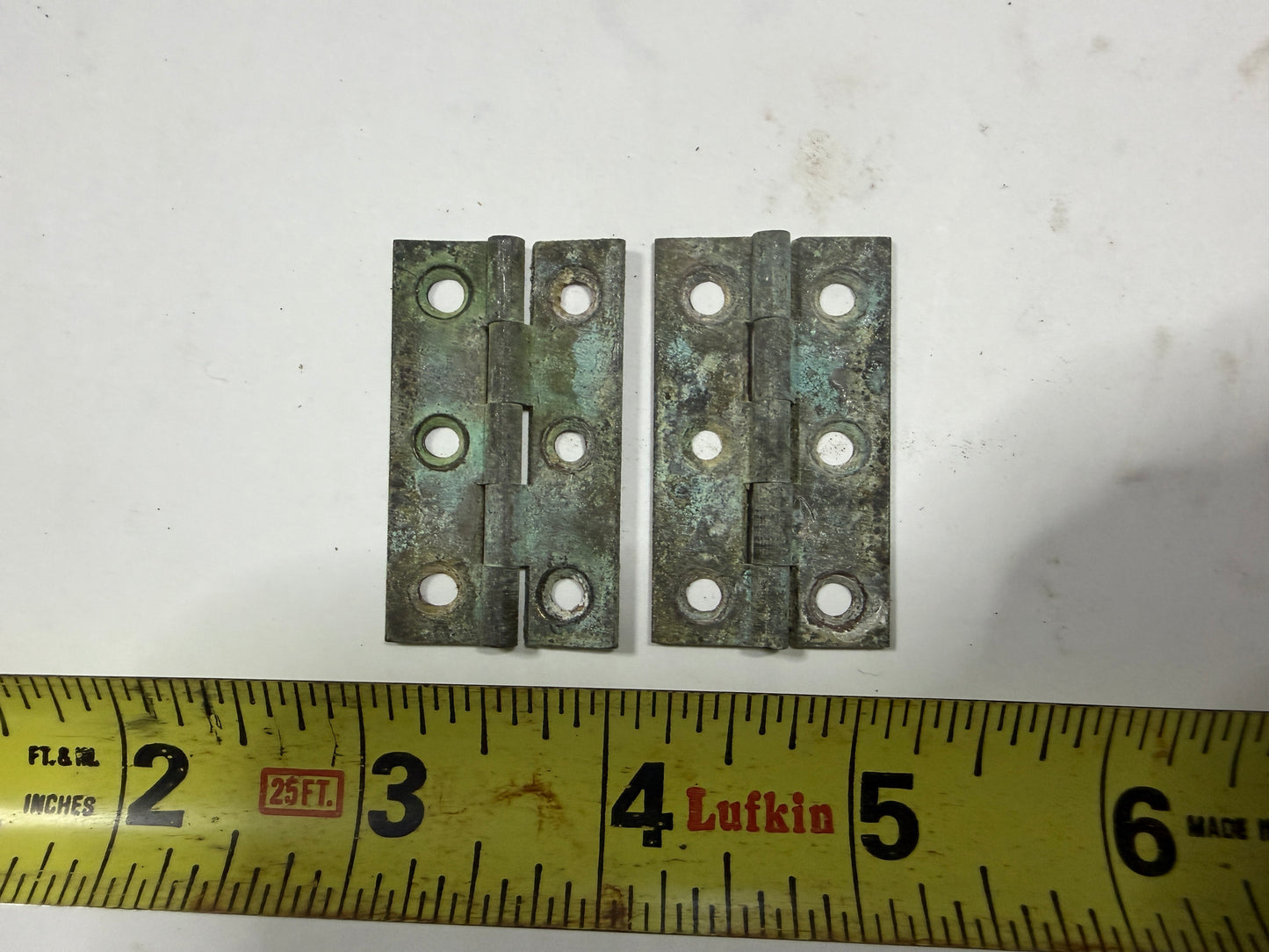 PAIR Little Bronze Hinges - 1 3/4" Long x 1" Wide