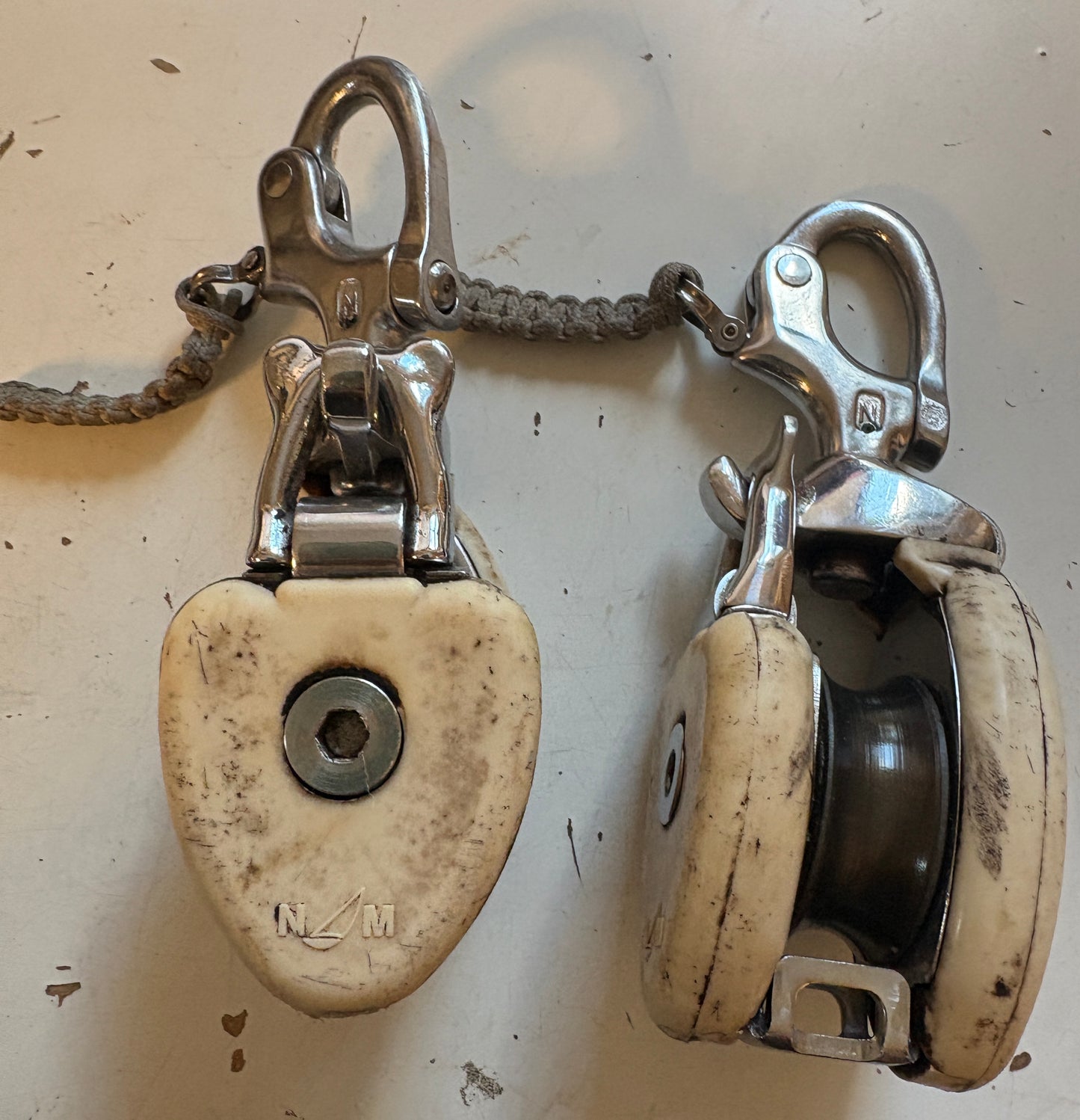 Nicro Marine Snatch Block Pair - 1 3/4" Bronze Sheaves - 1/2" Line