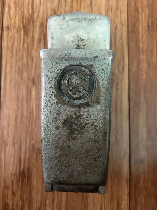 Vintage SNCF French Railway Solid Bronze Wall Mount Flip Top Ashtray Railroad