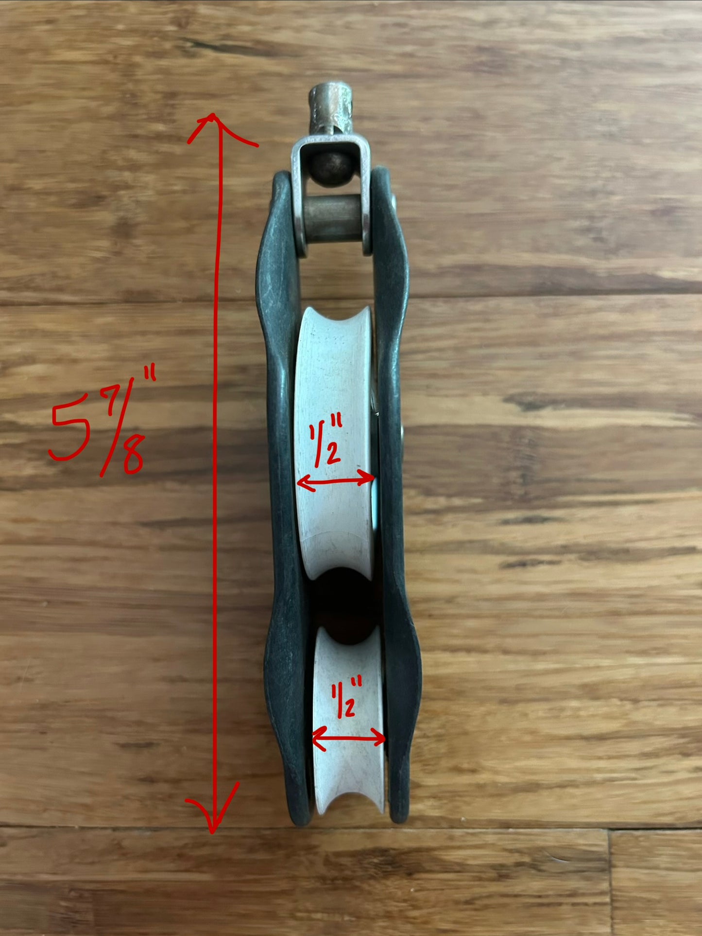 FICO FG955 Double Fiddle & Block 2-1/4” & 1-5/8” Sheaves 1/2” Line