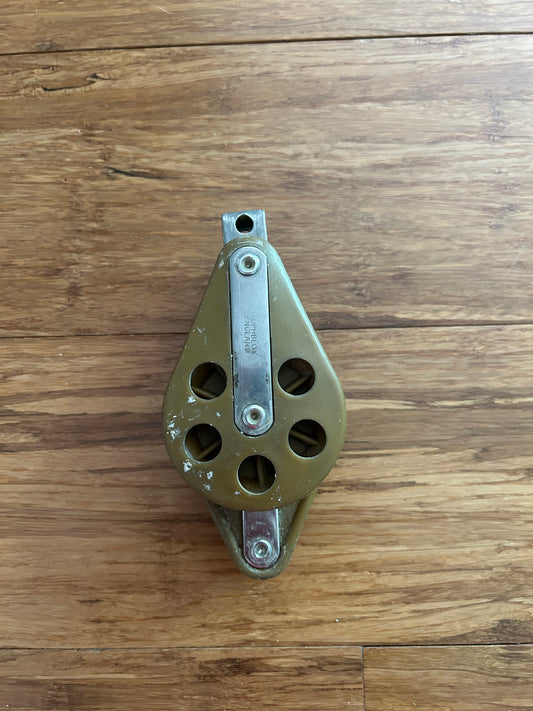 Vintage Tuphblox Double Fiddle Block 2-3/8” Sheaves