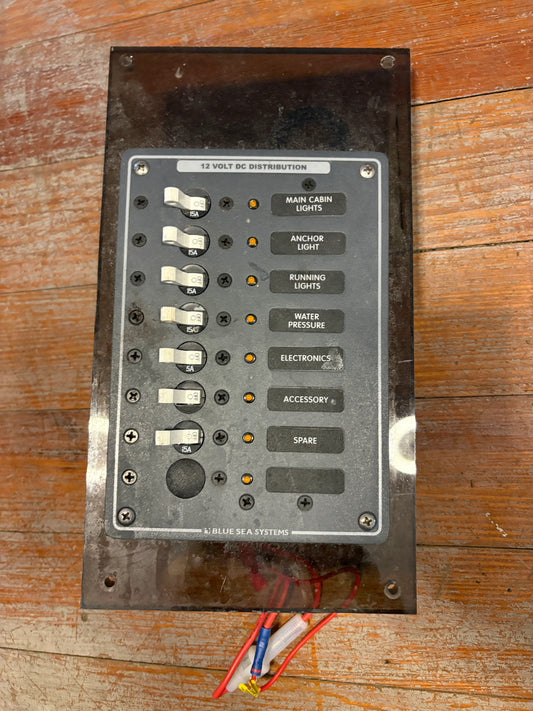 Blue Seas Systems 12 Volt DC Distribution Panel with 7 Switches