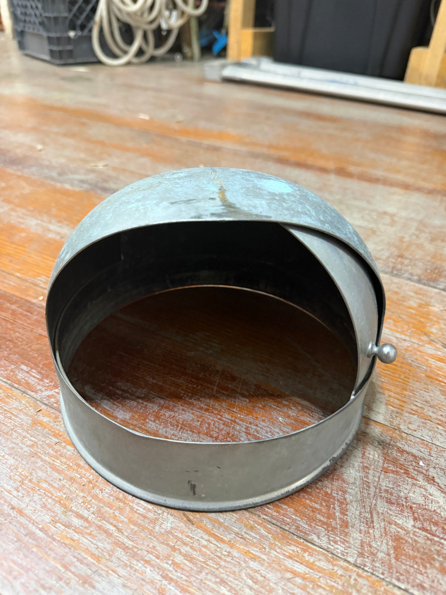 Vintage Chromed Bronze Compass Housing Top - 7" Diameter