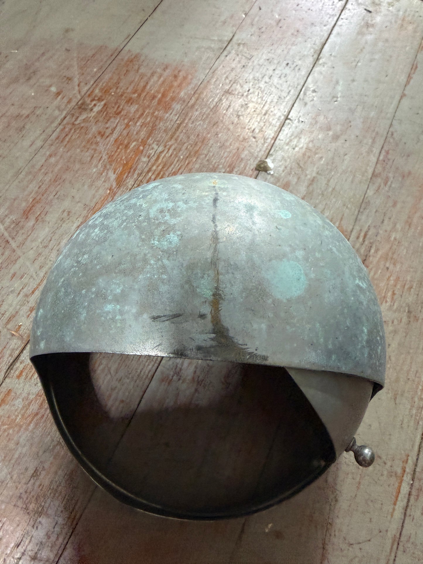 Vintage Chromed Bronze Compass Housing Top - 7" Diameter