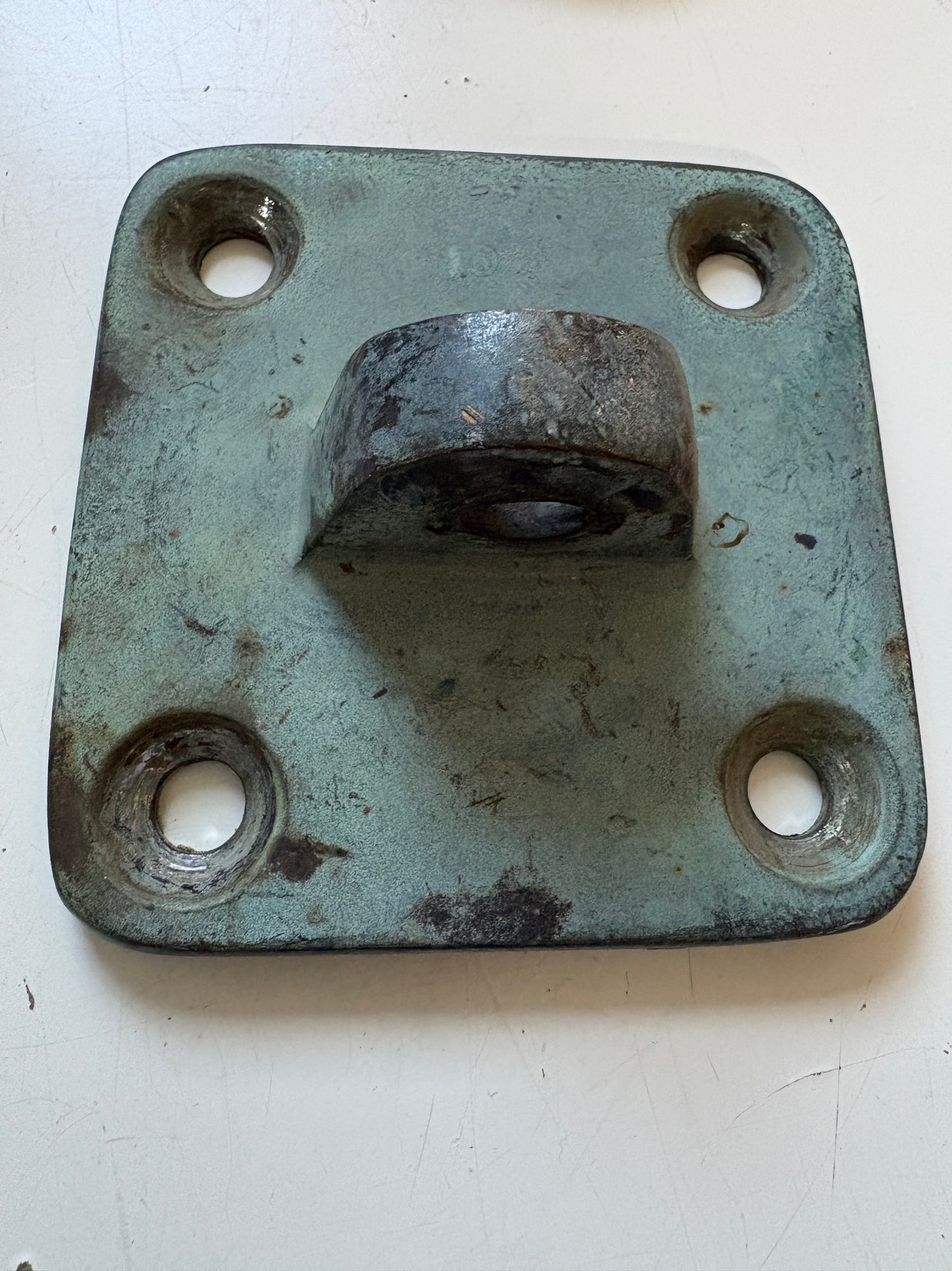 Vintage Bronze Deck Plate 4" square