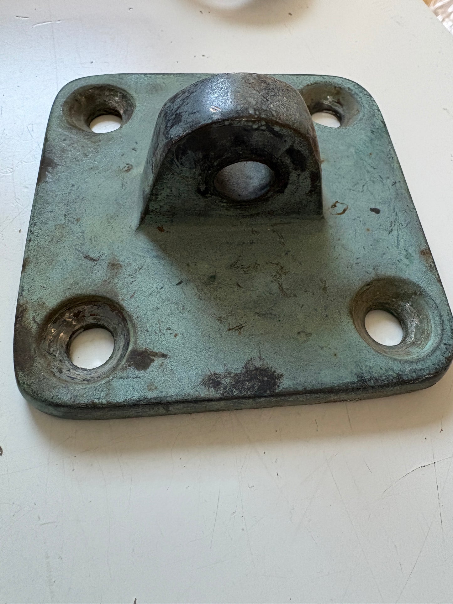 Vintage Bronze Deck Plate 4" square