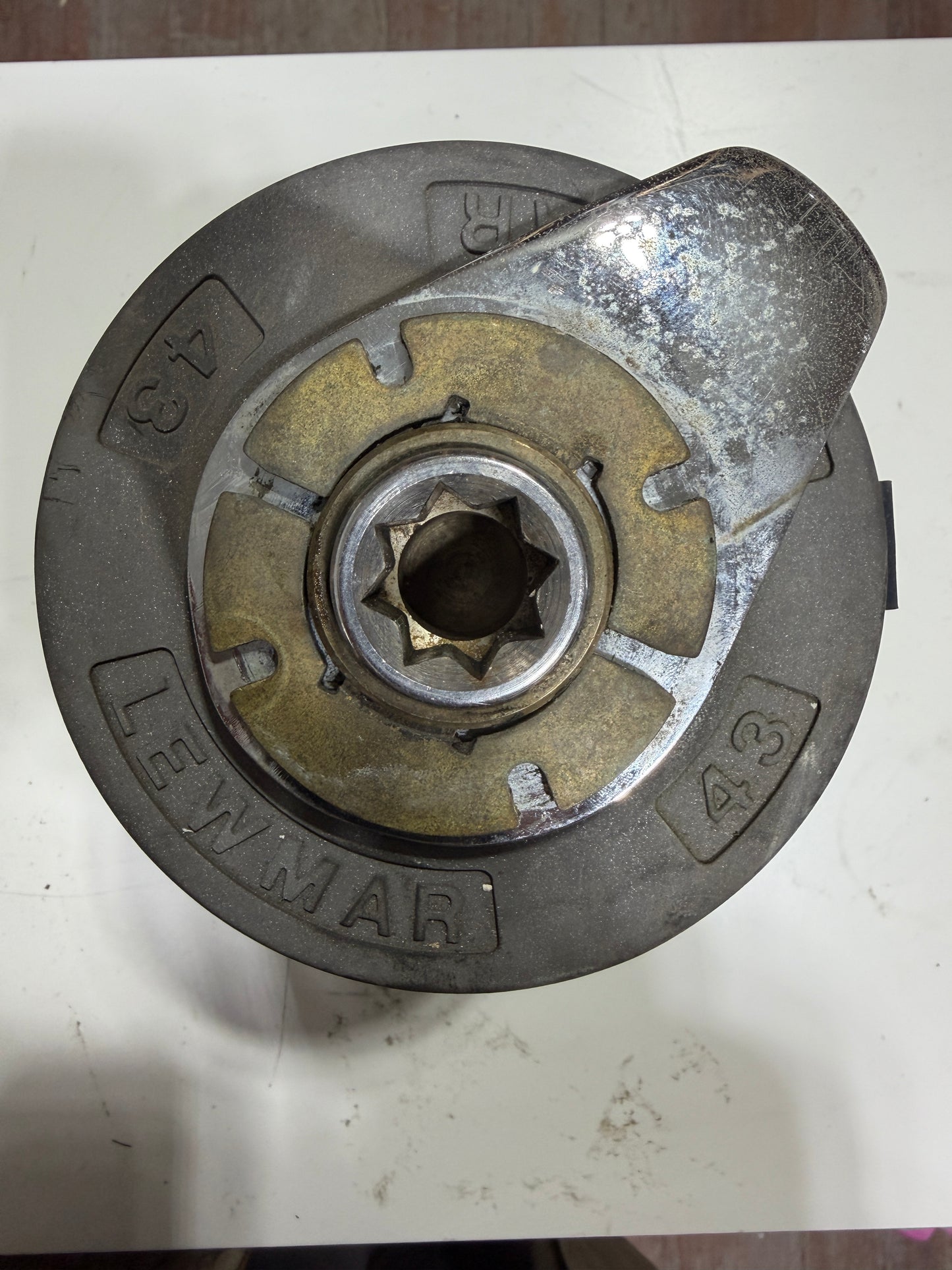Lewmar 43 Self Tailing TwoSpeed Chromed Bronze Winch - Missing Plastic Top
