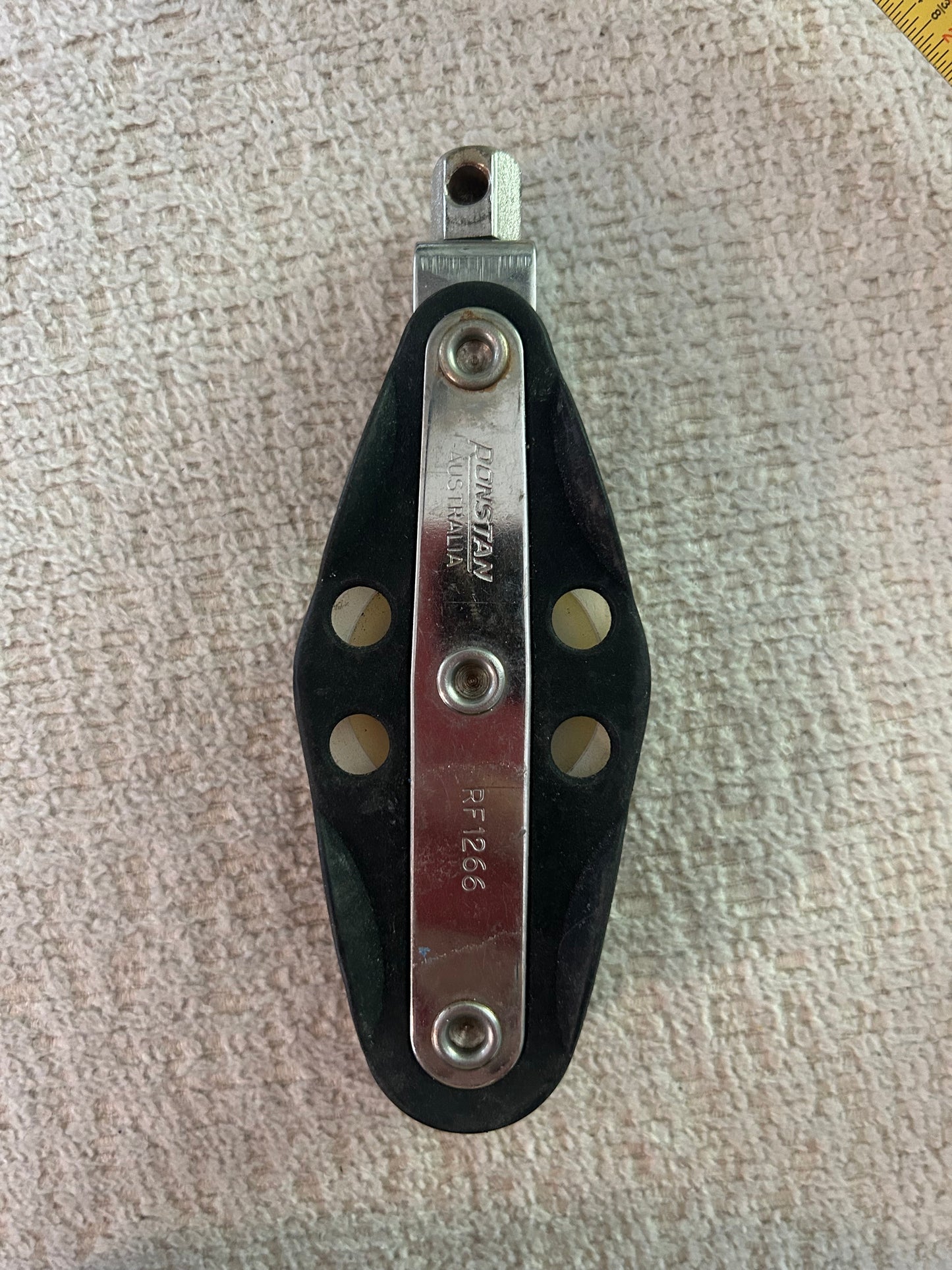 Ronstan RF1266 Double Sailboat Block 1 3/4” & 1” Sheaves 3/8” Line 5” Long