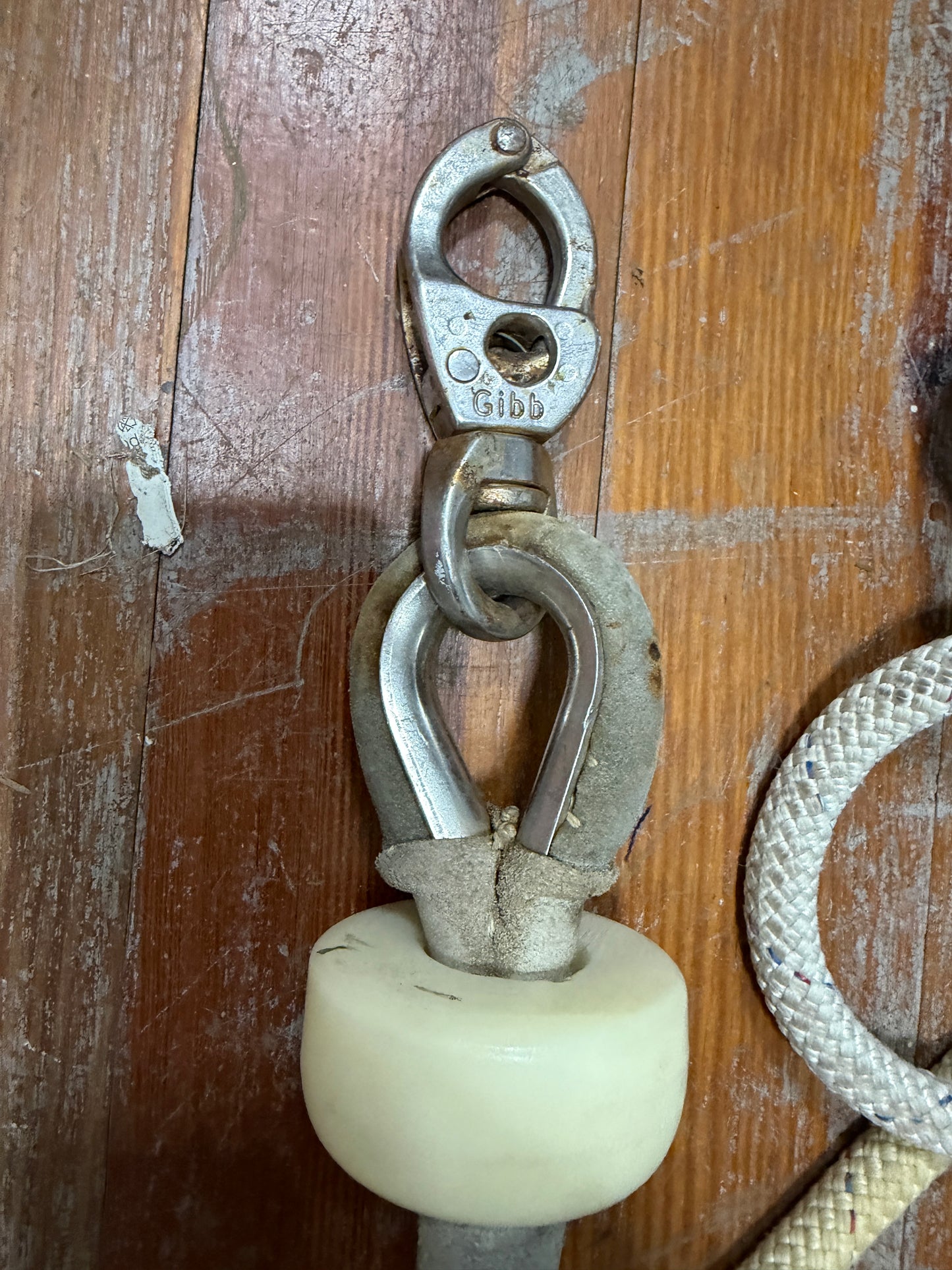 72.5' OF 1/2" Halyard Line With Gibb Shackle - Has Rub Area - Humphries IOR 42