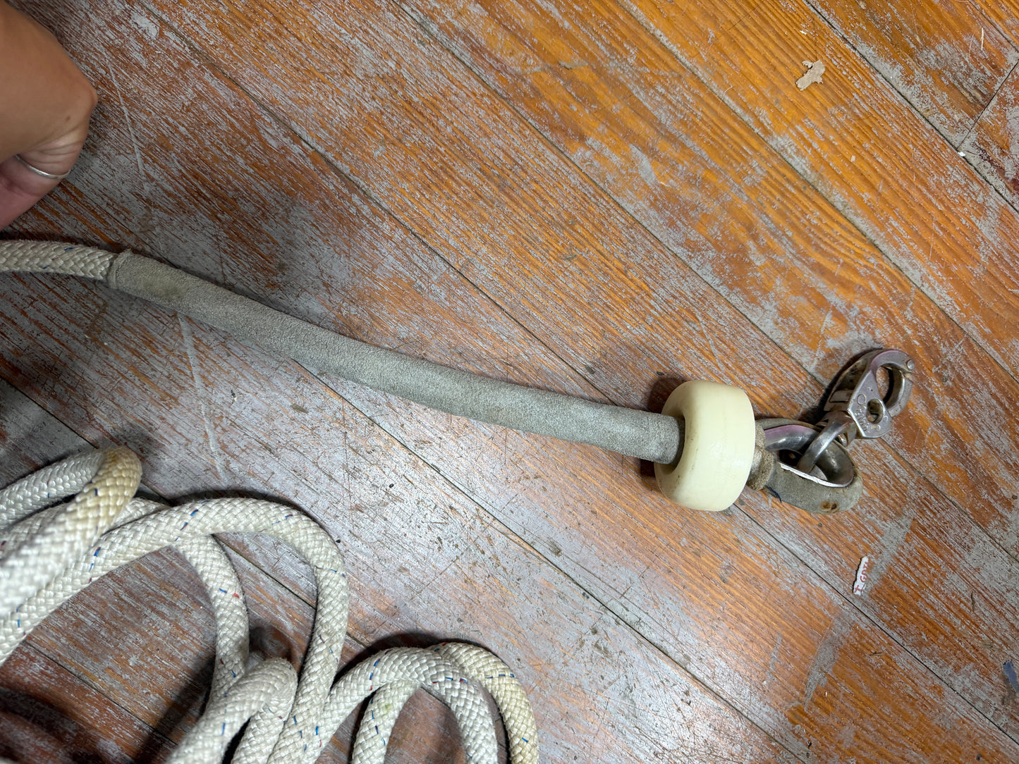 72.5' OF 1/2" Halyard Line With Gibb Shackle - Has Rub Area - Humphries IOR 42