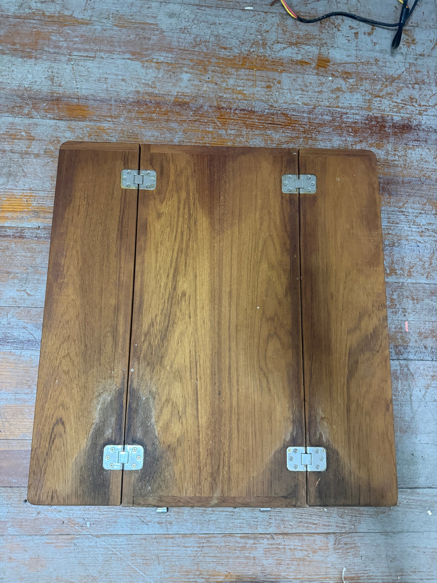 Folding Teak Cockpit Table - 9.5" Center to Center Mounting