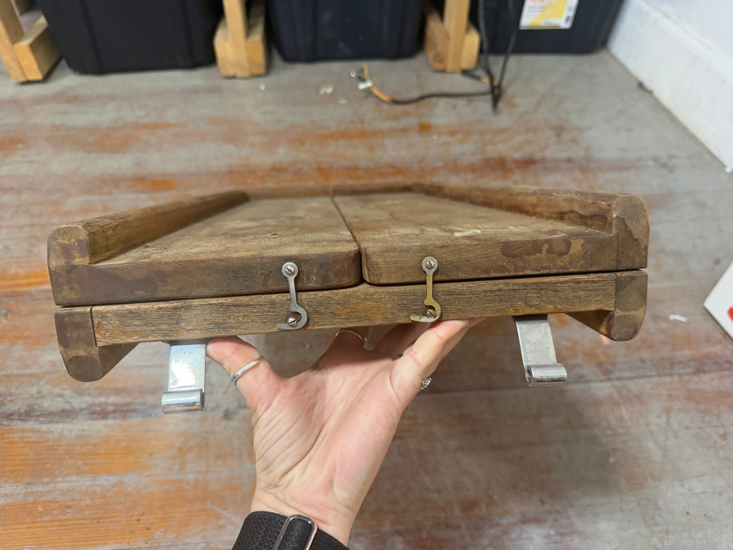 Folding Teak Cockpit Table - 9.5" Center to Center Mounting