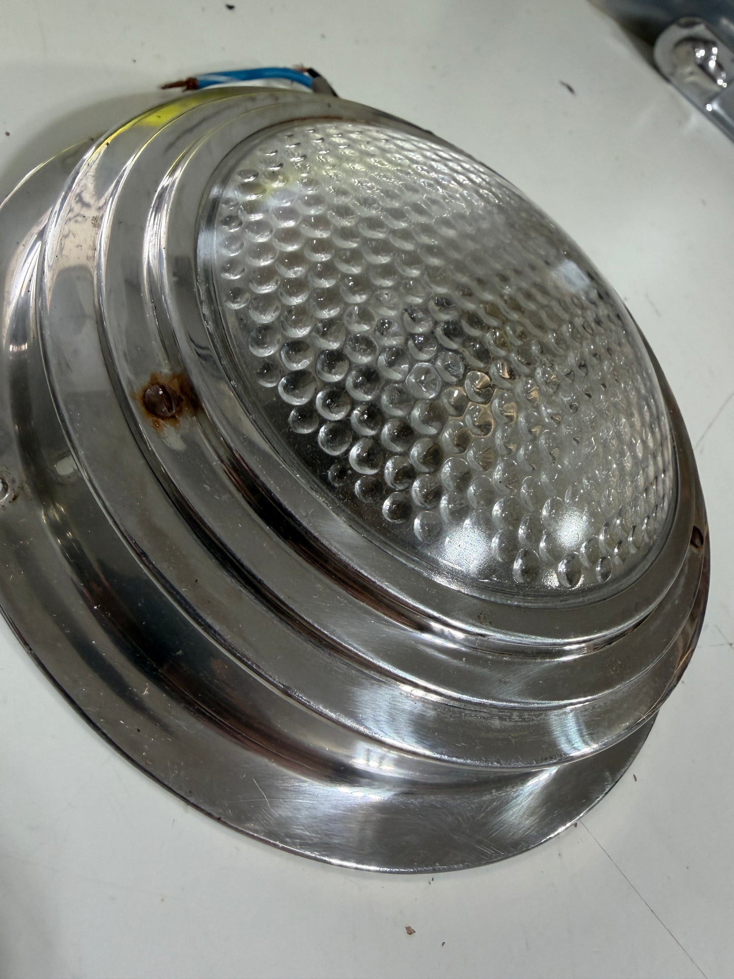 PAIR 6 7/8" Diameter Glass Lense Interior Lights